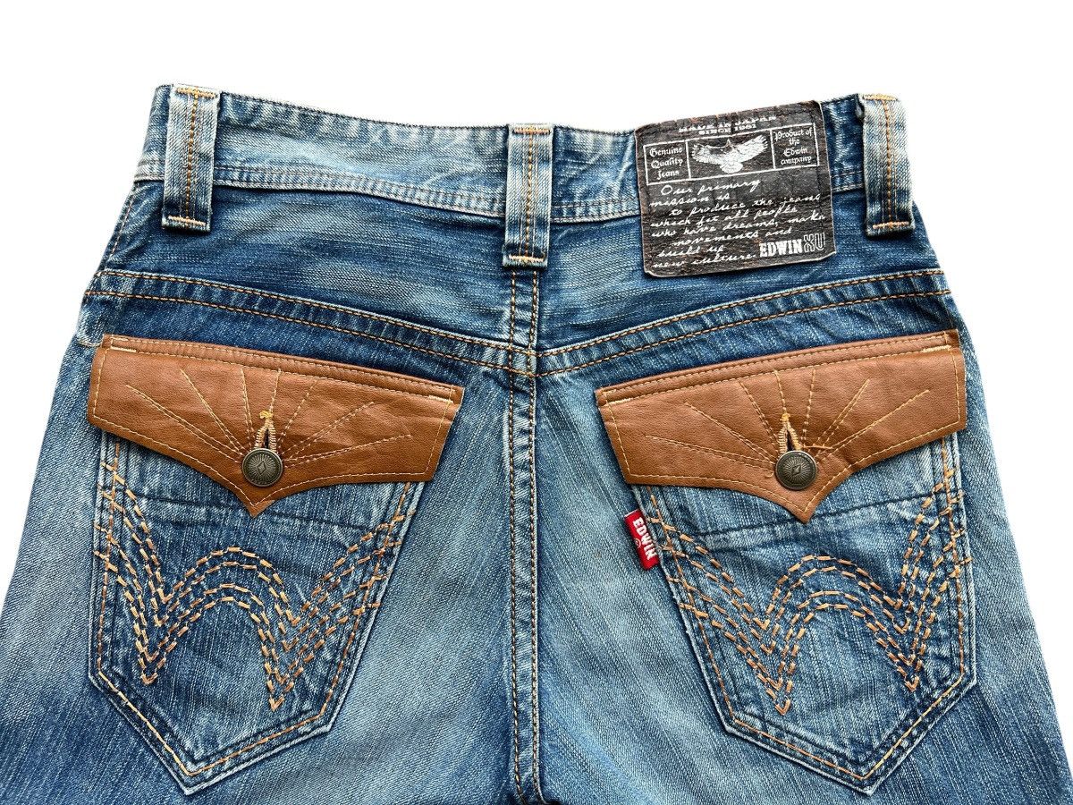 Edwin Vintage Edwin XV Distressed Denim Flare Jeans 32x33.5 Size 32" / US 10 / IT 46 - 7 Thumbnail