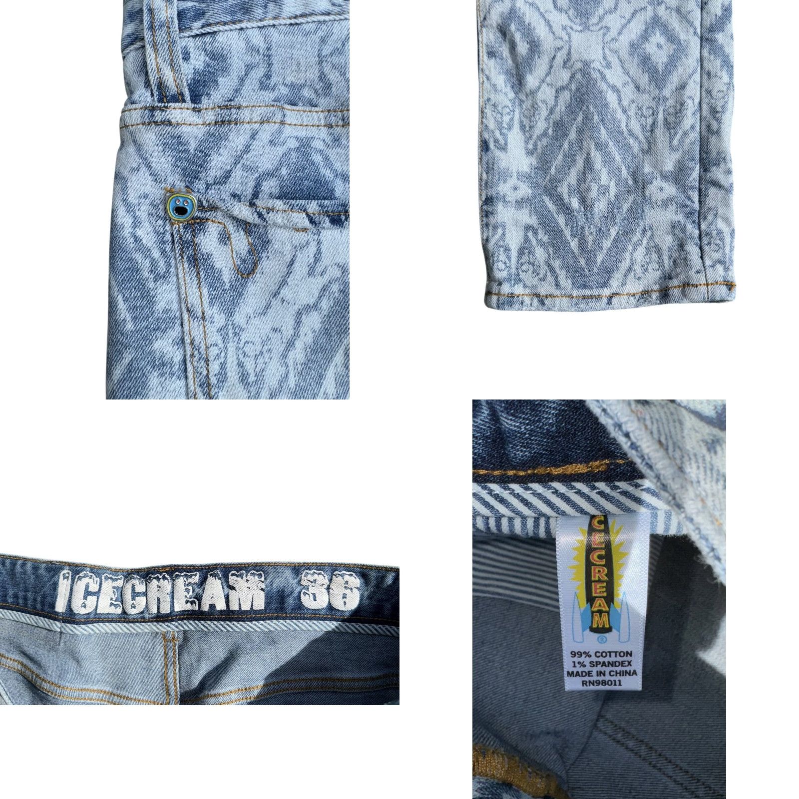 Billionaire Boys Club VINTAGE Billionaire Boys Club BBC Y2K Drip Aztec Jeans Sz 36 Regular Blue 36 RARE Men Jeans Straight Mens Size US 36 / EU 52 - 8 Thumbnail