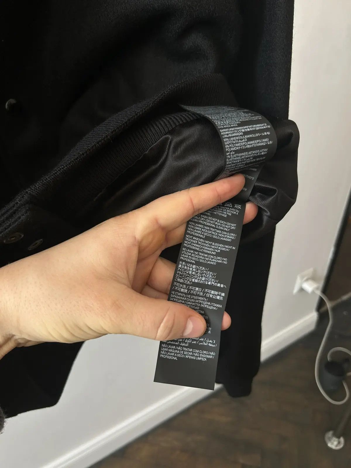 Sz 50 NWT Saint Laurent Teddy Wool Leather Varsity Jacket