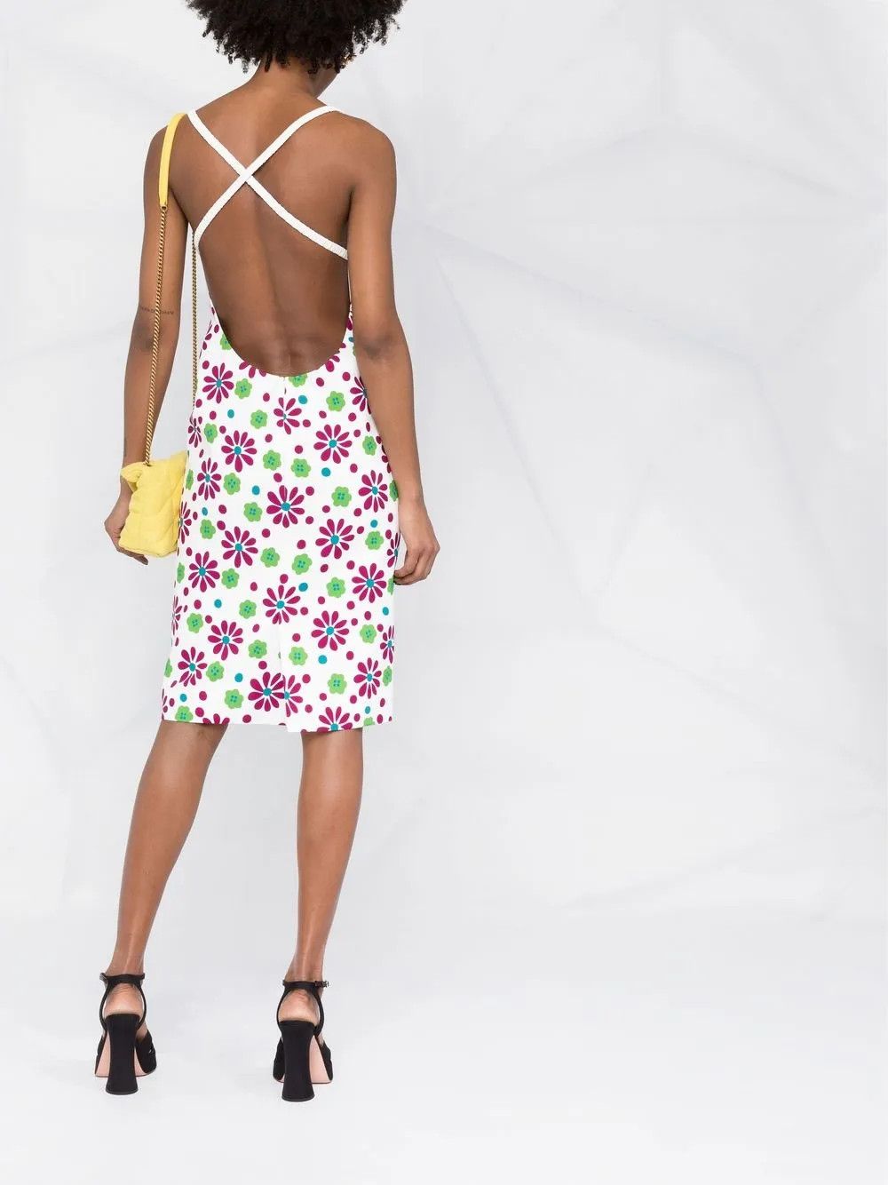 Saint Laurent Paris o1y0126 Midi Dress in Multicolor Size M / US 6-8 / IT 42-44 - 3 Thumbnail