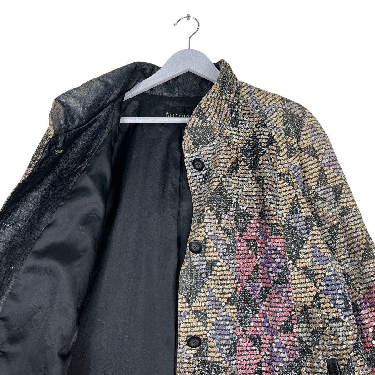Japanese Brand 🔥 ELU REVE LEATHER JACKET RARE NICE DESIGN Size US M / EU 48-50 / 2 - 10 Thumbnail