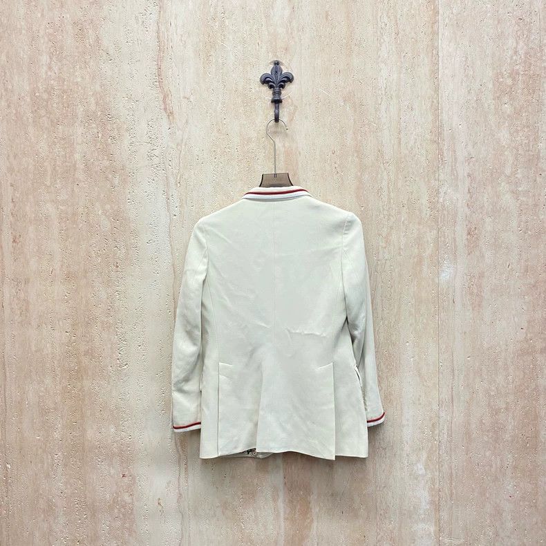 Gucci Gucci Beige gold-button striped suit jacket 2505-Nextarrow Size S / US 4 / IT 40 - 2 Thumbnail
