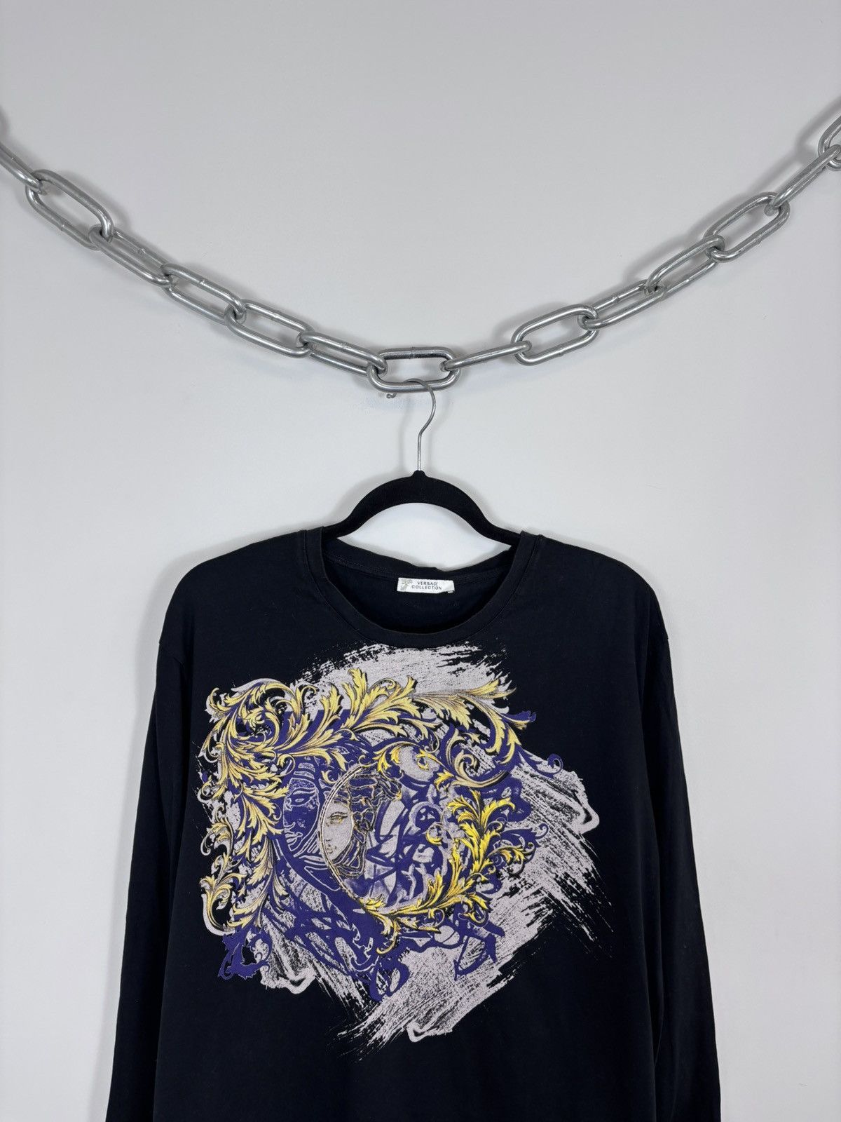 Versace Versace Collection Men’s Baroque Print Black Long Sleeve Tee Size US L / EU 52-54 / 3 - 2 Thumbnail