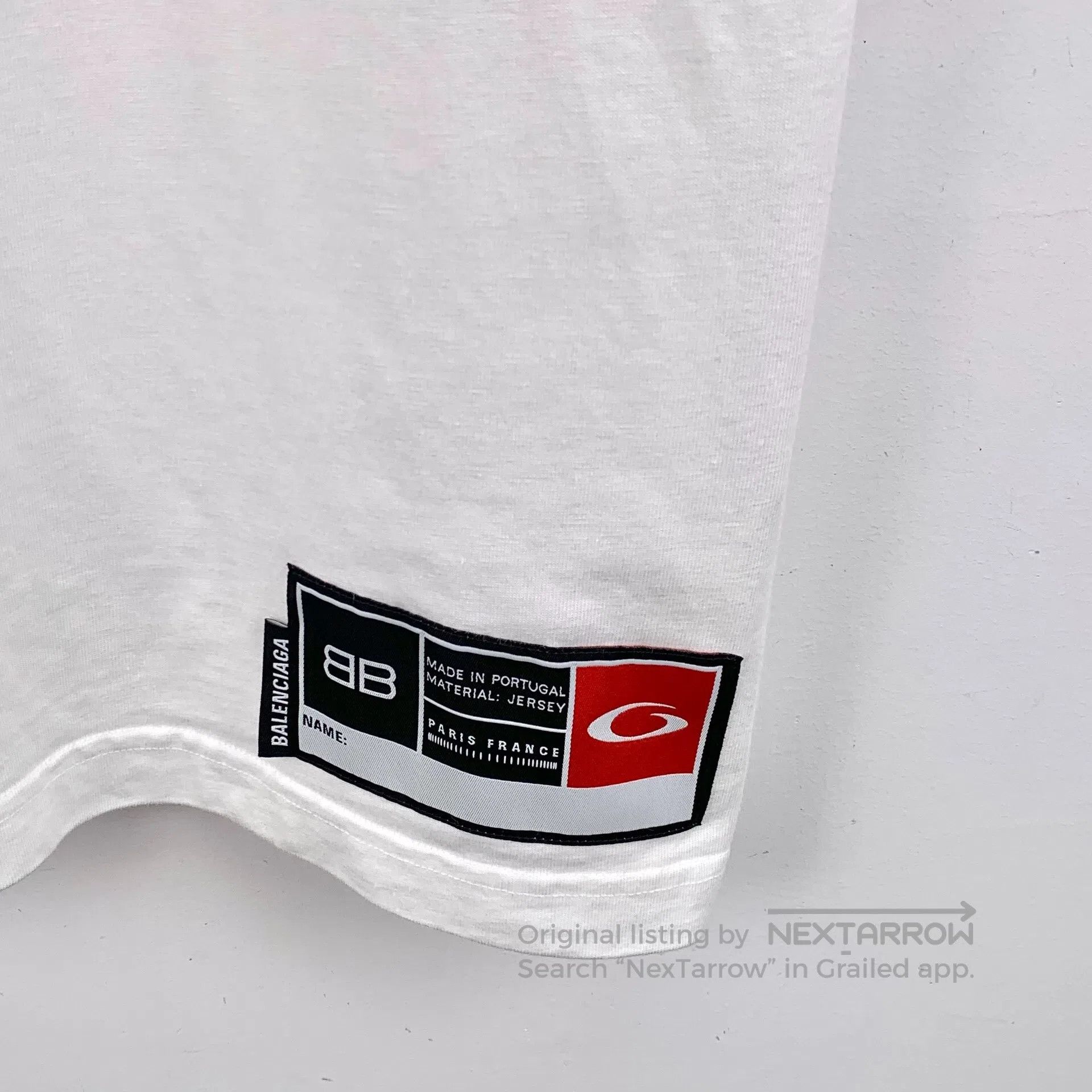 Balenciaga Balenciaga White logo lettering print cotton round neck sh Size US S / EU 44-46 / 1 - 5 Thumbnail