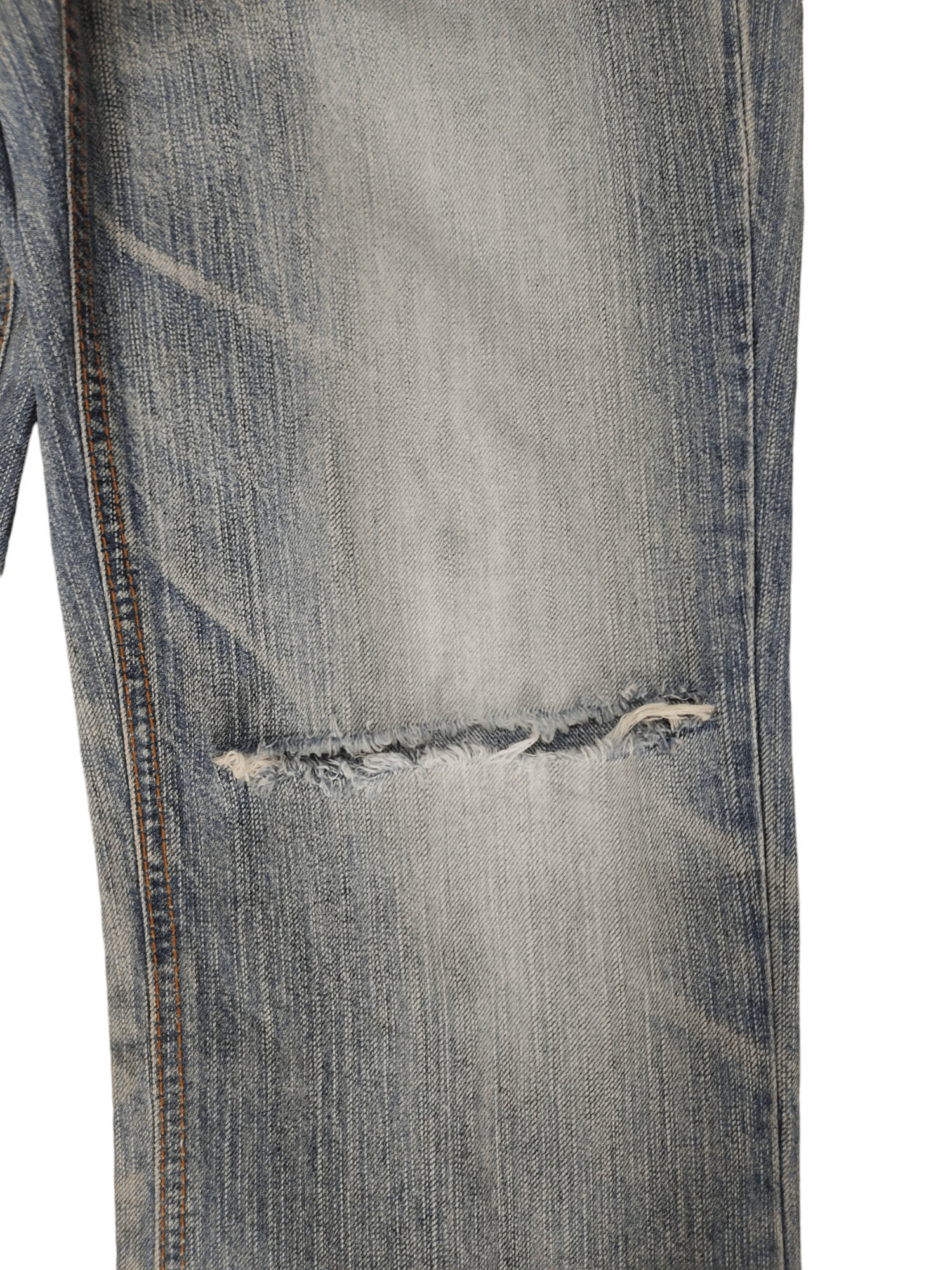Edwin Flare Jeans Edwin XV Distress Faded Boot Cut Y2k Mudmax Size US 31 - 15 Thumbnail