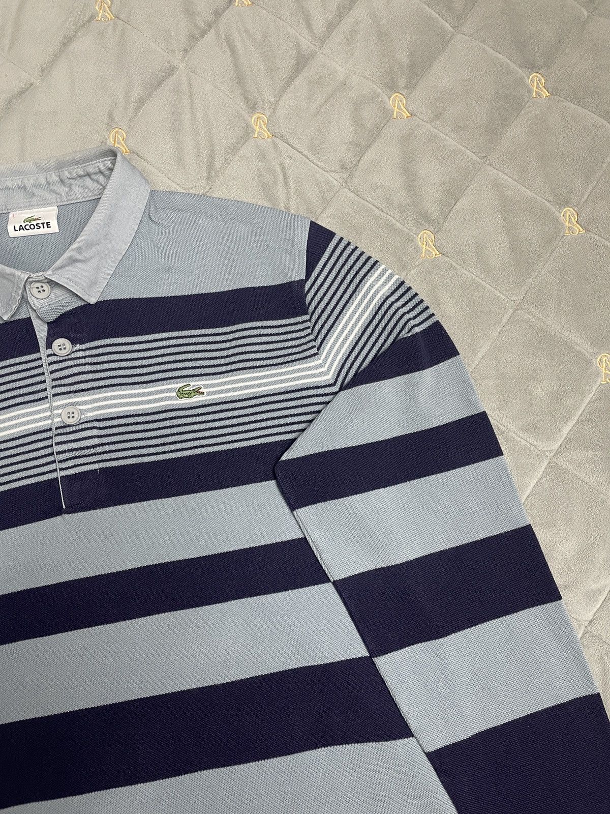 Lacoste × Vintage 🐊 Vintage Lacoste Pique Knit Long-Sleeve Shirt Size US L / EU 52-54 / 3 - 5 Thumbnail