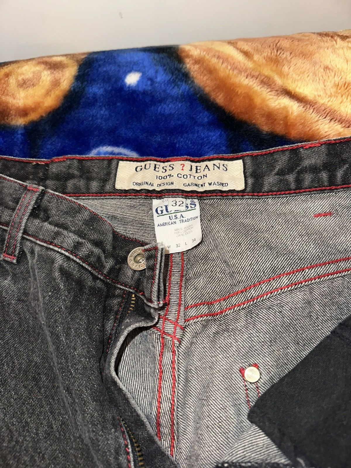 Guess Vintage Red Stitching Guess Jeans Size US 32 / EU 48 - 2 Thumbnail