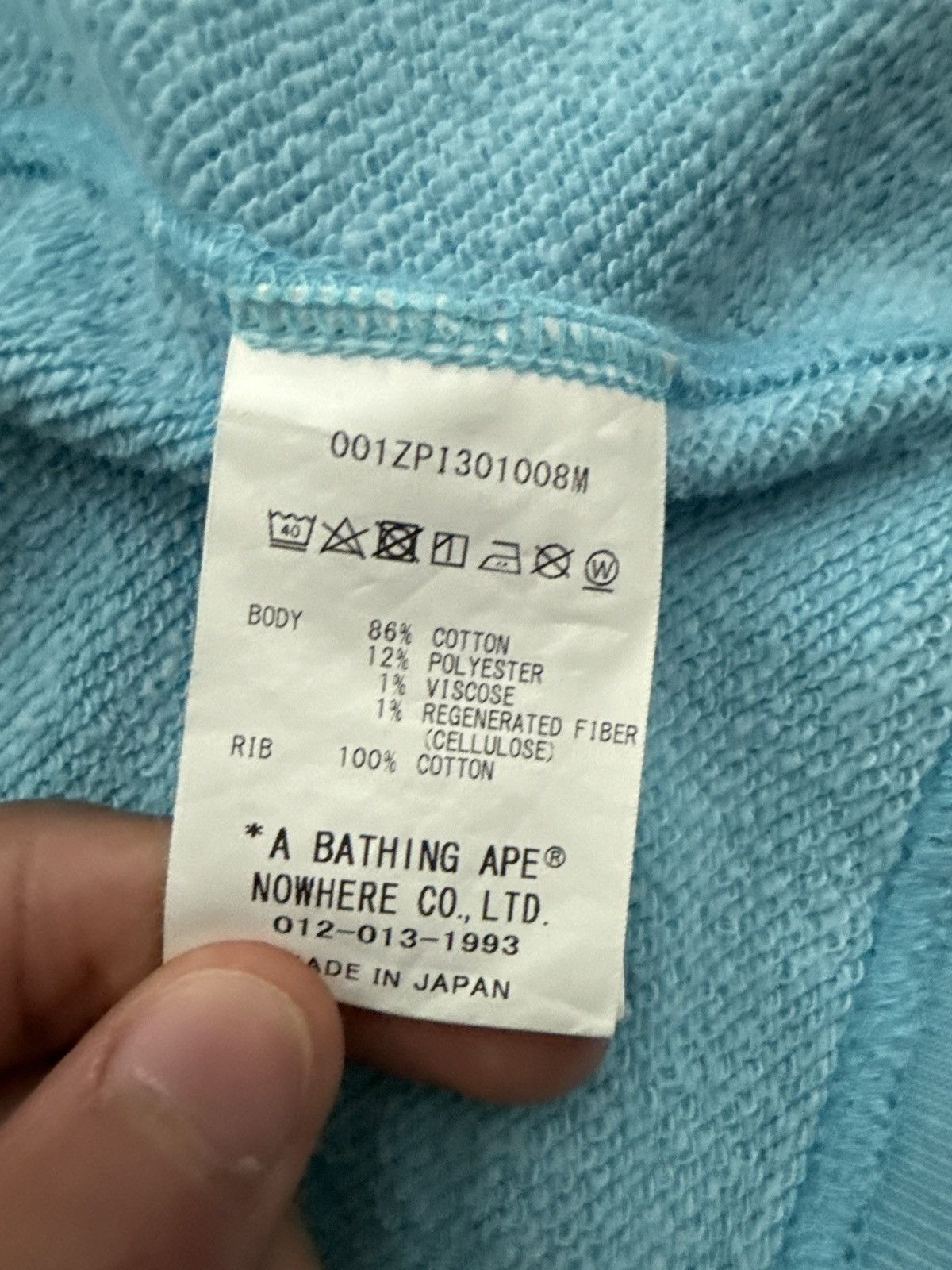 Bape Bape baby blue full zip up Size US S / EU 44-46 / 1 - 4 Thumbnail