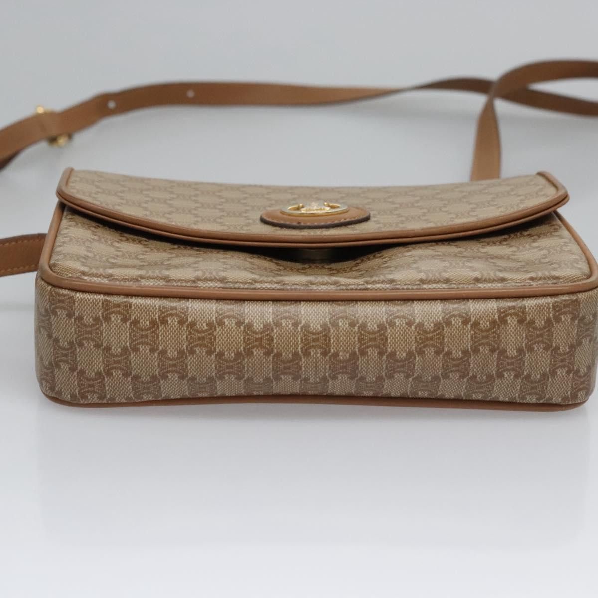 Celine CELINE Macadam Canvas Shoulder Bag Beige Gold Size ONE SIZE - 9 Thumbnail