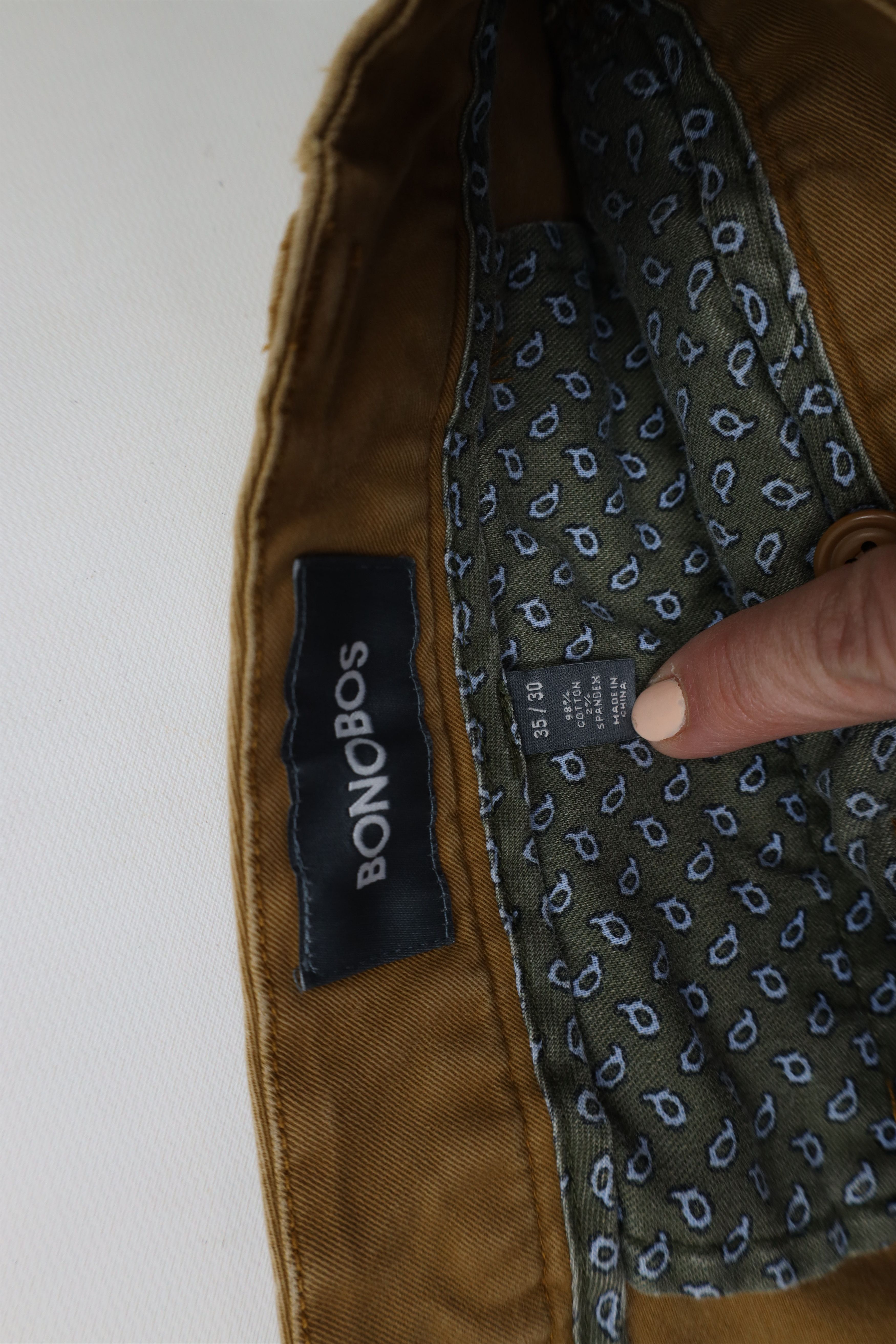 Bonobos × Vintage Bonobos Faded Stretch Slim Fit Chino Pants Trousers Brown Size US 35 - 9 Thumbnail