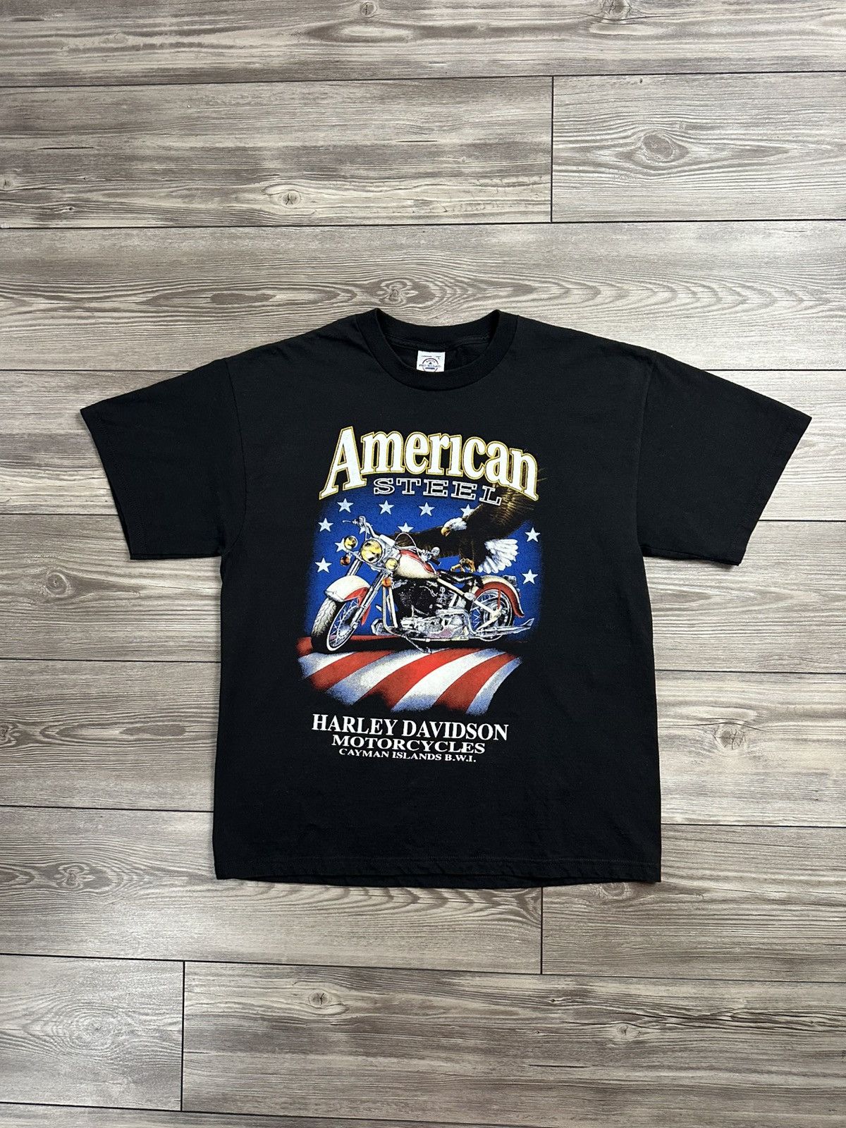 Harley Davidson × Vintage Vintage Y2K American Steel Harley Davidson Biker T Shirt Size US L / EU 52-54 / 3 - 1 Thumbnail