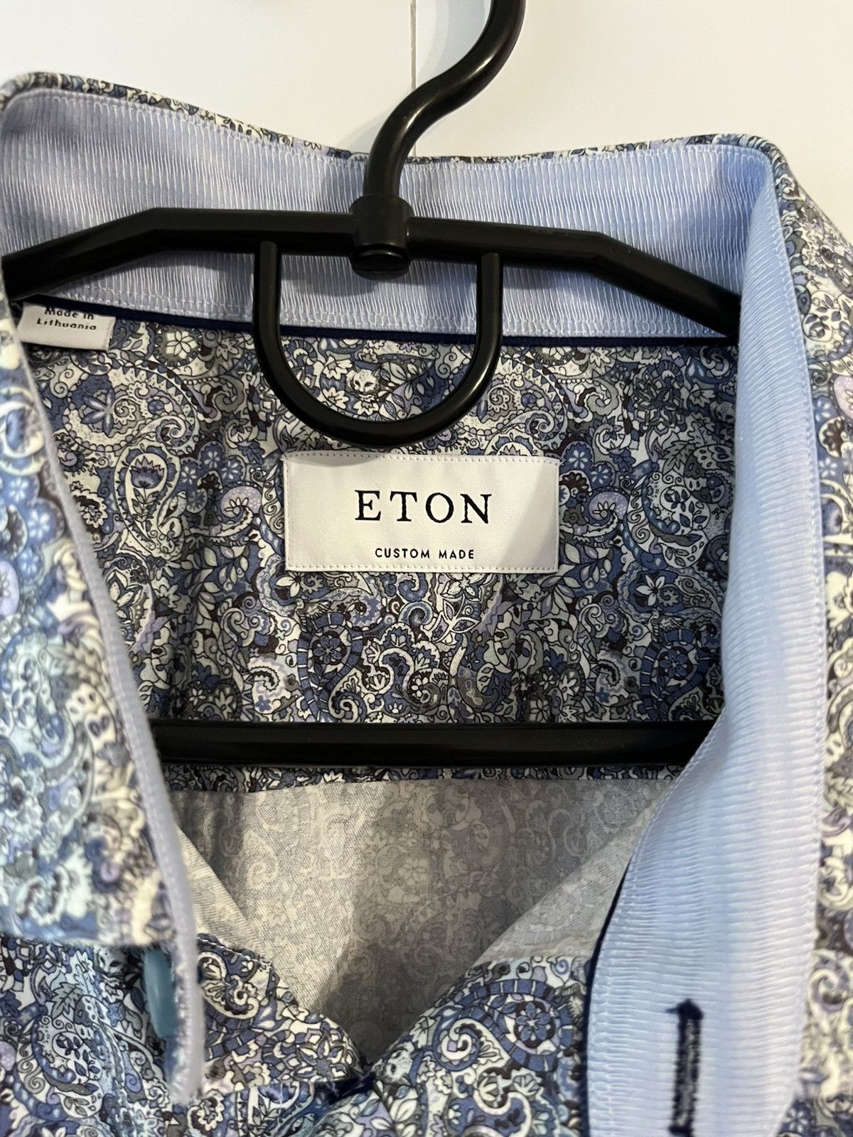 Eton Eton Cotton Paisley Short Sleeve Shirt Button Up Size US XXL / EU 58 / 5 - 7 Thumbnail