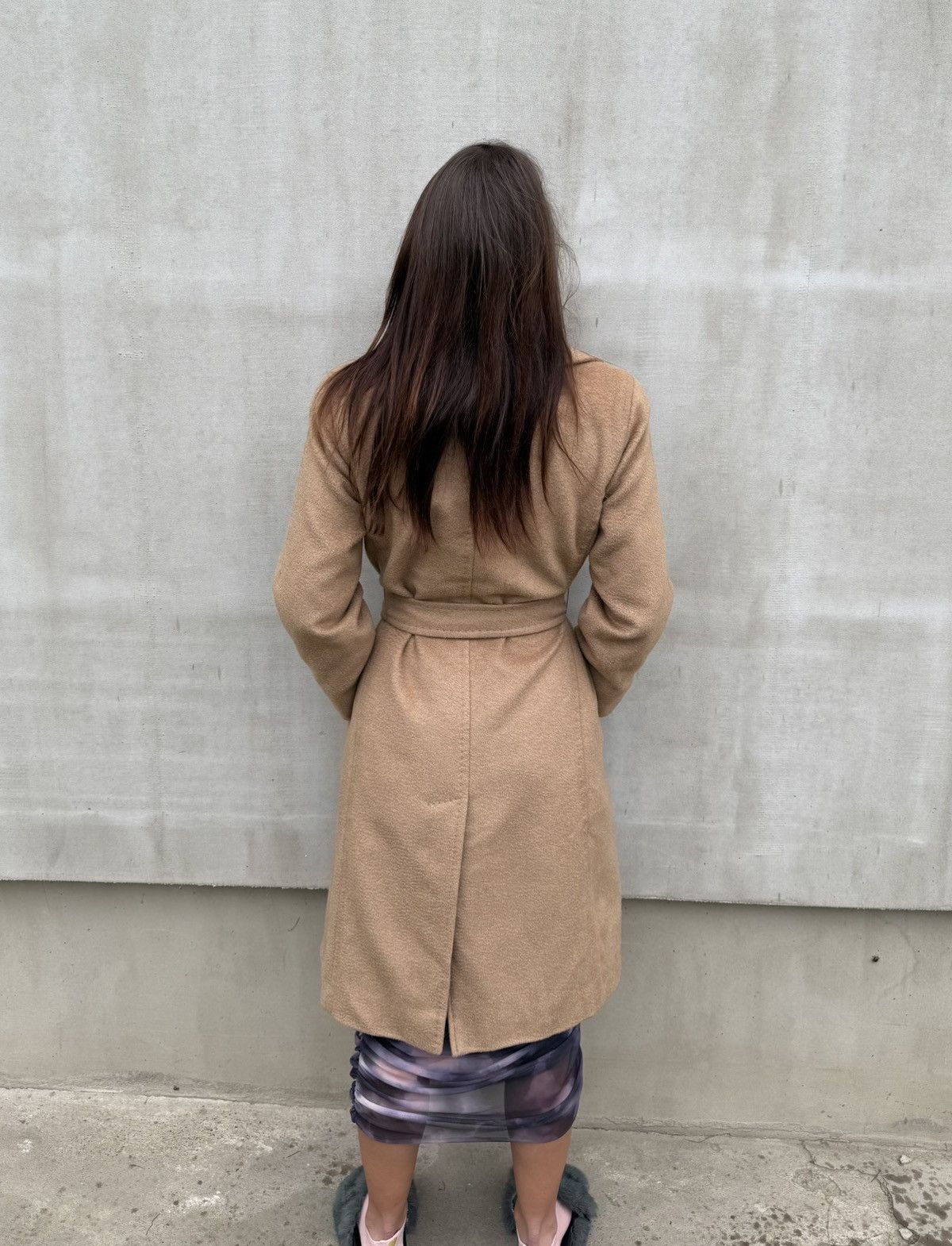 Max Mara MaxMara Women Coat S Beige Wool Cashmere Belted Long Jacket Size S / US 4 / IT 40 - 6 Thumbnail