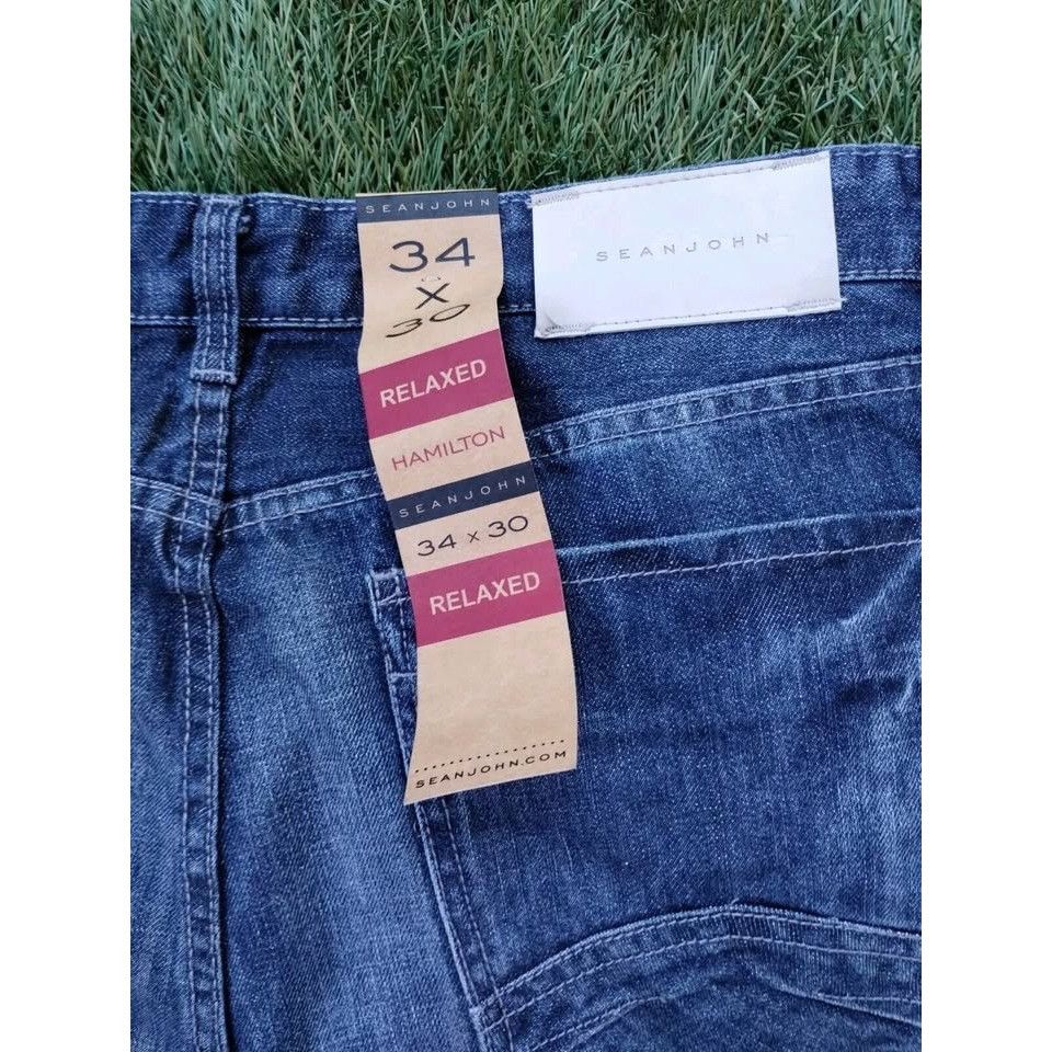 Sean John Sean John Mens Blue Jeans 34x30 Hamilton Relaxed Straight NW Size US 34 / EU 50 - 3 Thumbnail