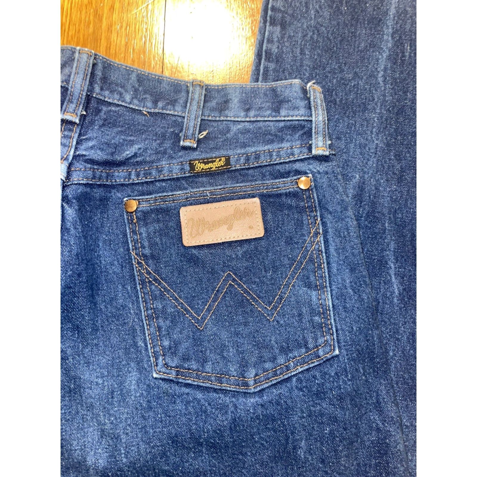 Wrangler VINTAGE Wrangler Cowboy Cut Jeans 13MWZ Denim 34x38 Blue Distressed 5-Pocket Mens Western Cowboy USA Size US 34 / EU 50 - 2 Thumbnail