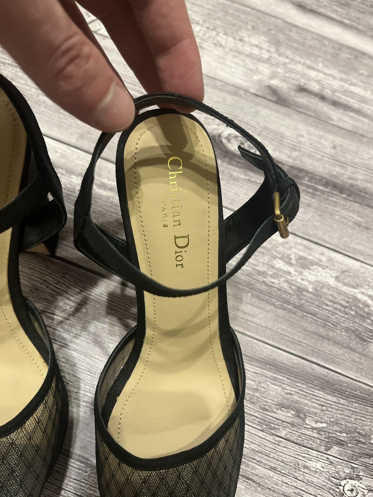 Dior Christian Dior Black Mesh Platform Heels – Size 37D Size US 7 / IT 37 - 4 Thumbnail