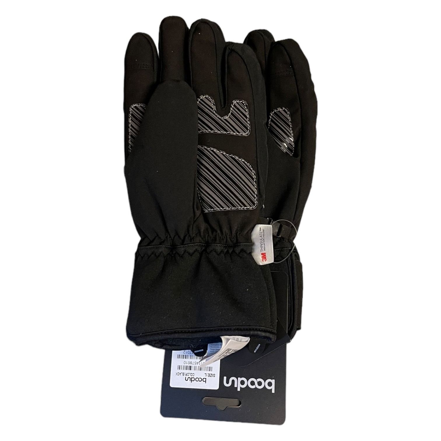 Other Boondun Black Ski Gloves 3M Thin Sulated Large Size ONE SIZE - 2 Thumbnail