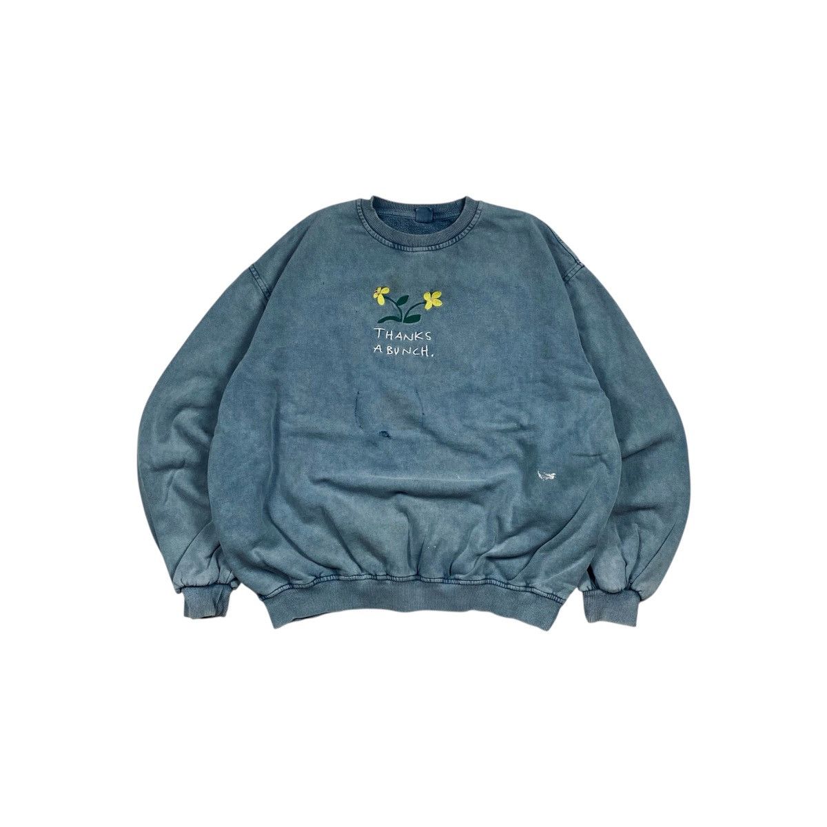 Japanese Brand × Vintage Vintage y2k Distressed Thanks A Bunch Boxy Crewneck Size M / US 6-8 / IT 42-44 - 1 Thumbnail
