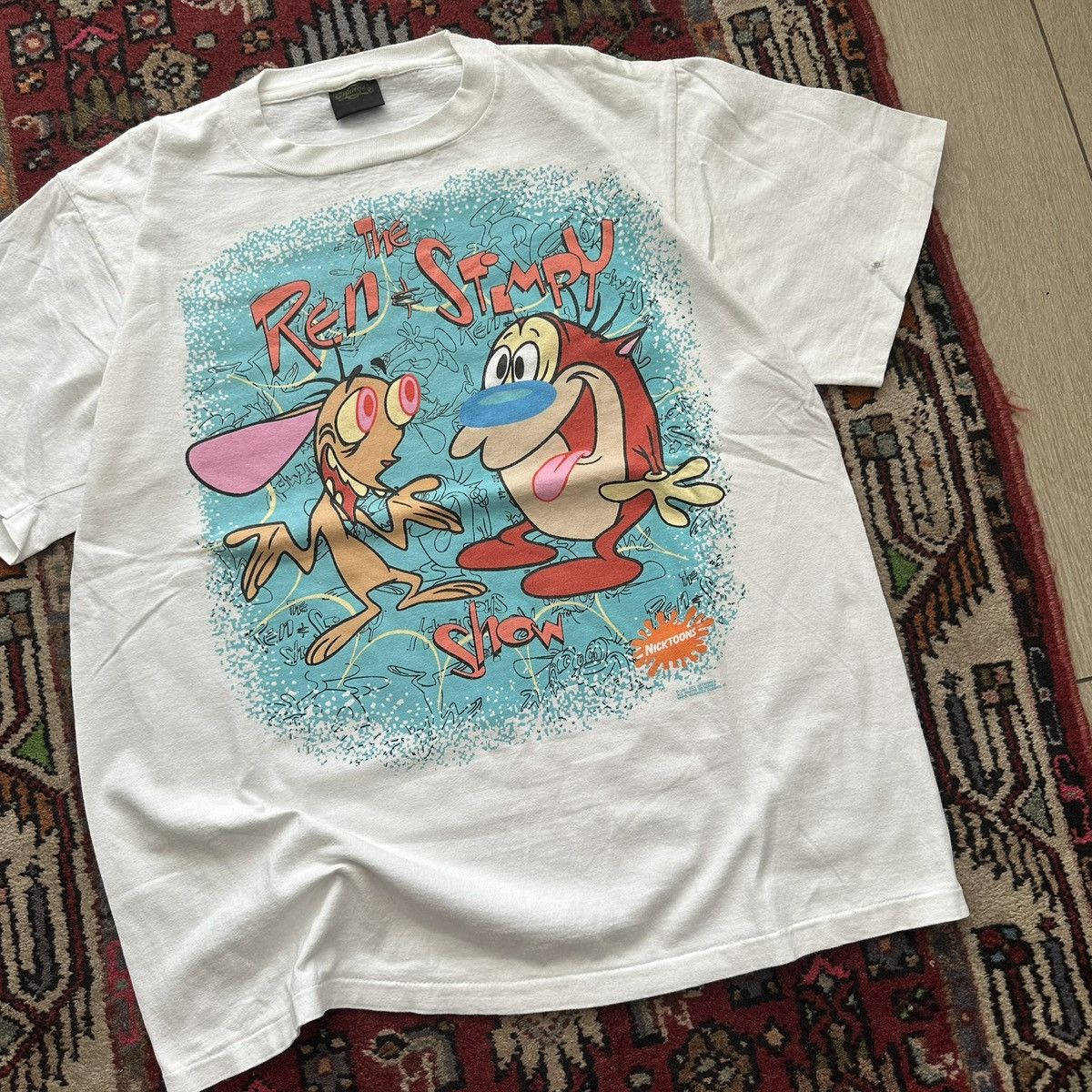 Vintage Vintage 1991 Ren & Stimpy Nickelodeon Graphic Tee Size US XL / EU 56 / 4 - 3 Thumbnail