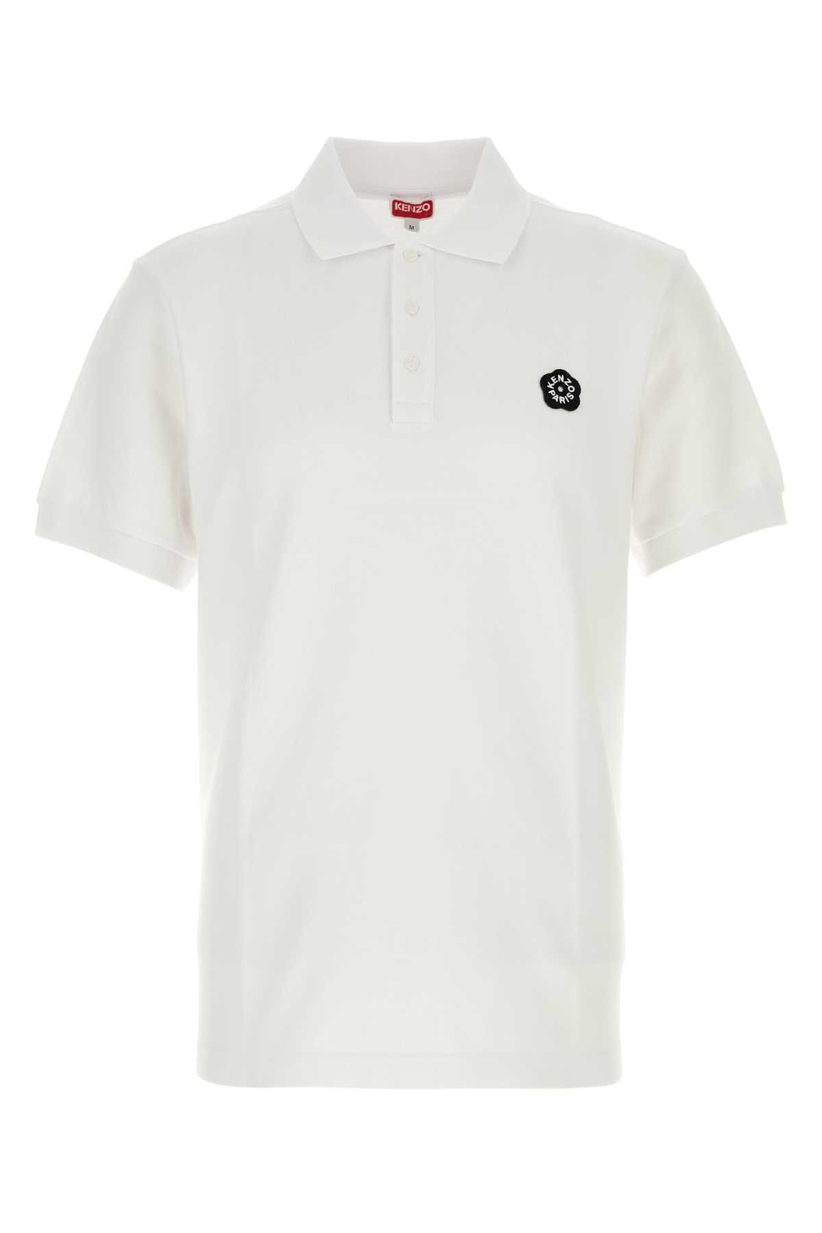 Kenzo White Piquet Polo Shirt Size US S / EU 44-46 / 1 - 1 Thumbnail
