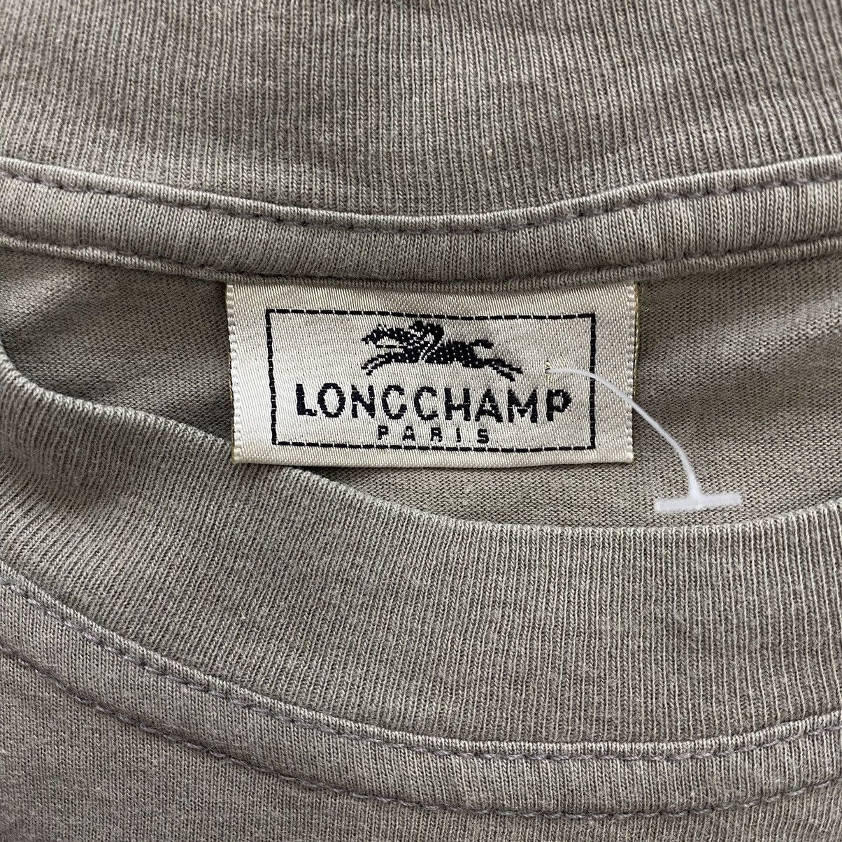 Longchamp × Vintage Vintage LONGCHAMP PARIS Big Logo Print Grey Short Sleeve Size US M / EU 48-50 / 2 - 4 Thumbnail