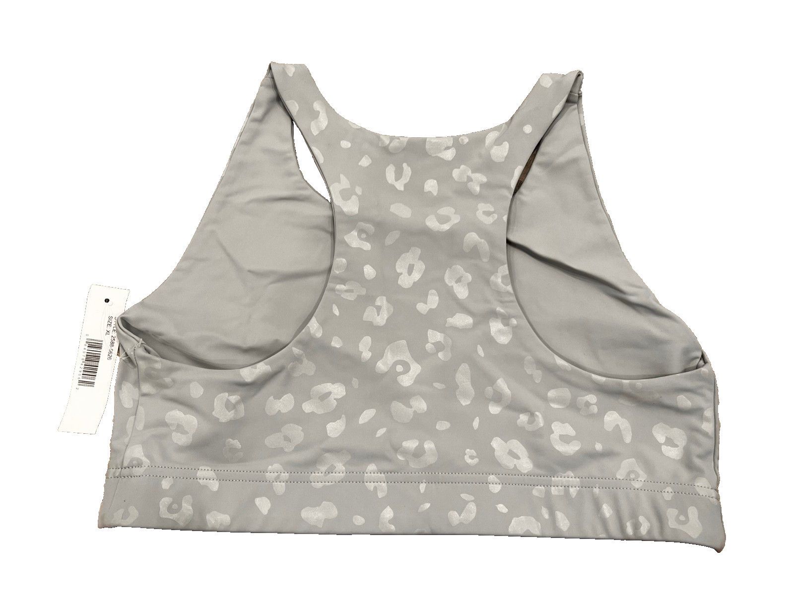 Terez Terez Leopard-Print Foil Sports Bra Grey ( XL ) Size XL / US 12-14 / IT 48-50 - 2 Thumbnail