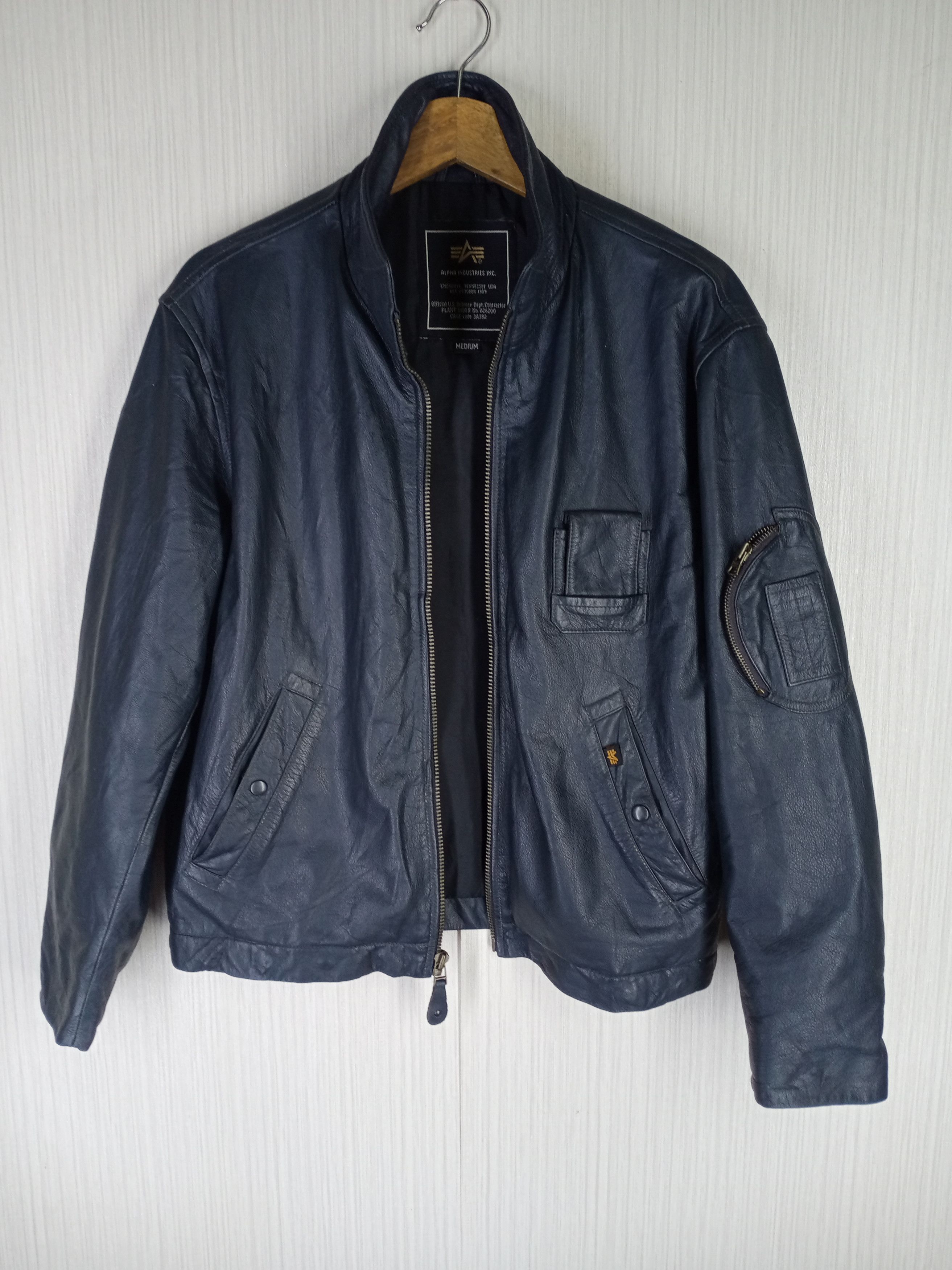 Alpha Industries VINTAGE ALPHA INDUSTRIES LEATHER GENUINE COWHIDE JACKET Size US M / EU 48-50 / 2 - 6 Thumbnail