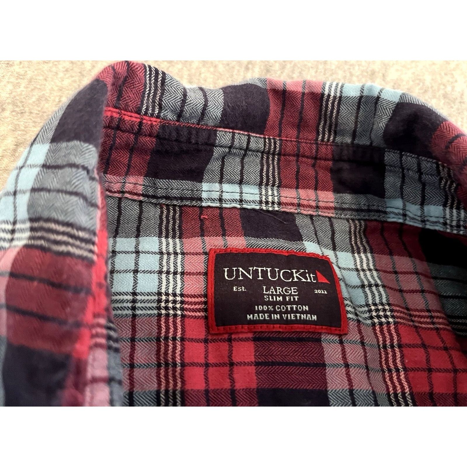 UNTUCKit UNTUCKit Long Sleeve Button-Up Shirt Plaid Mens Large Slim Fit Size US L / EU 52-54 / 3 - 2 Thumbnail