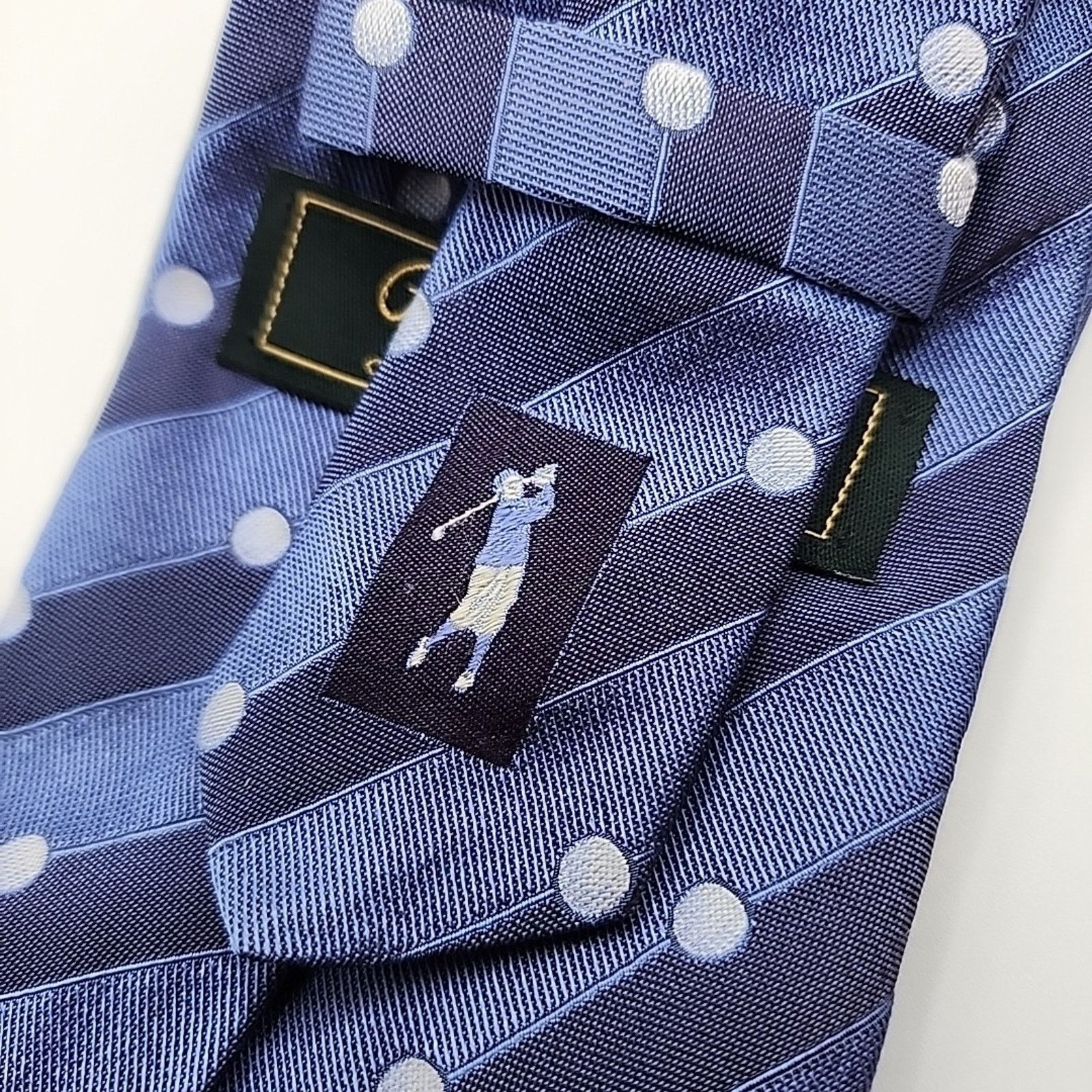 Bobby Jones Bobby Jones Blue Striped Silk Necktie w/Polka Dots -Like New Size ONE SIZE - 3 Thumbnail