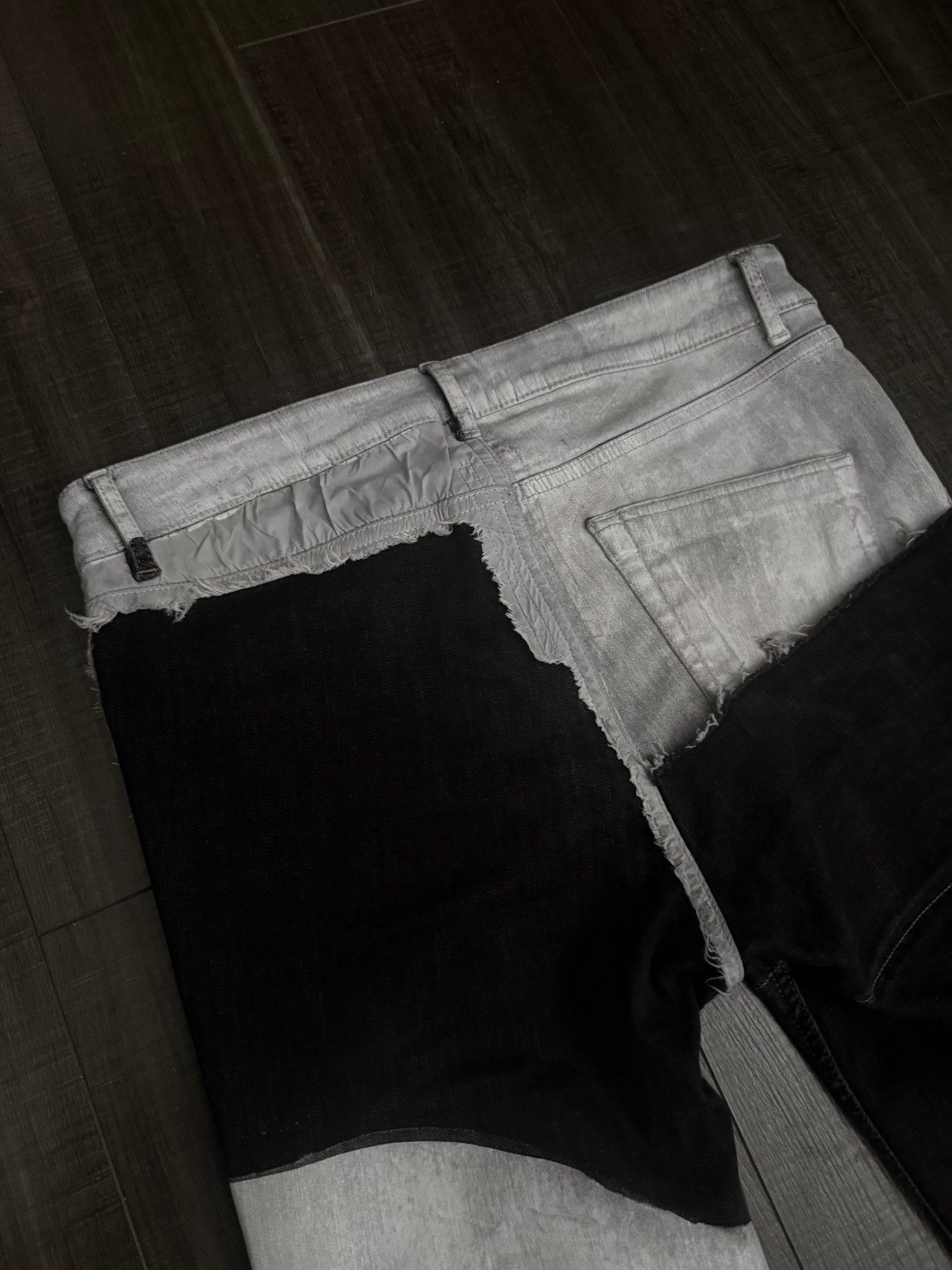 Rick Owens SS20 Rick Owens DRKSHDW Patchwork White Wax Tyrone Cut Denim Size US 31 - 7 Thumbnail