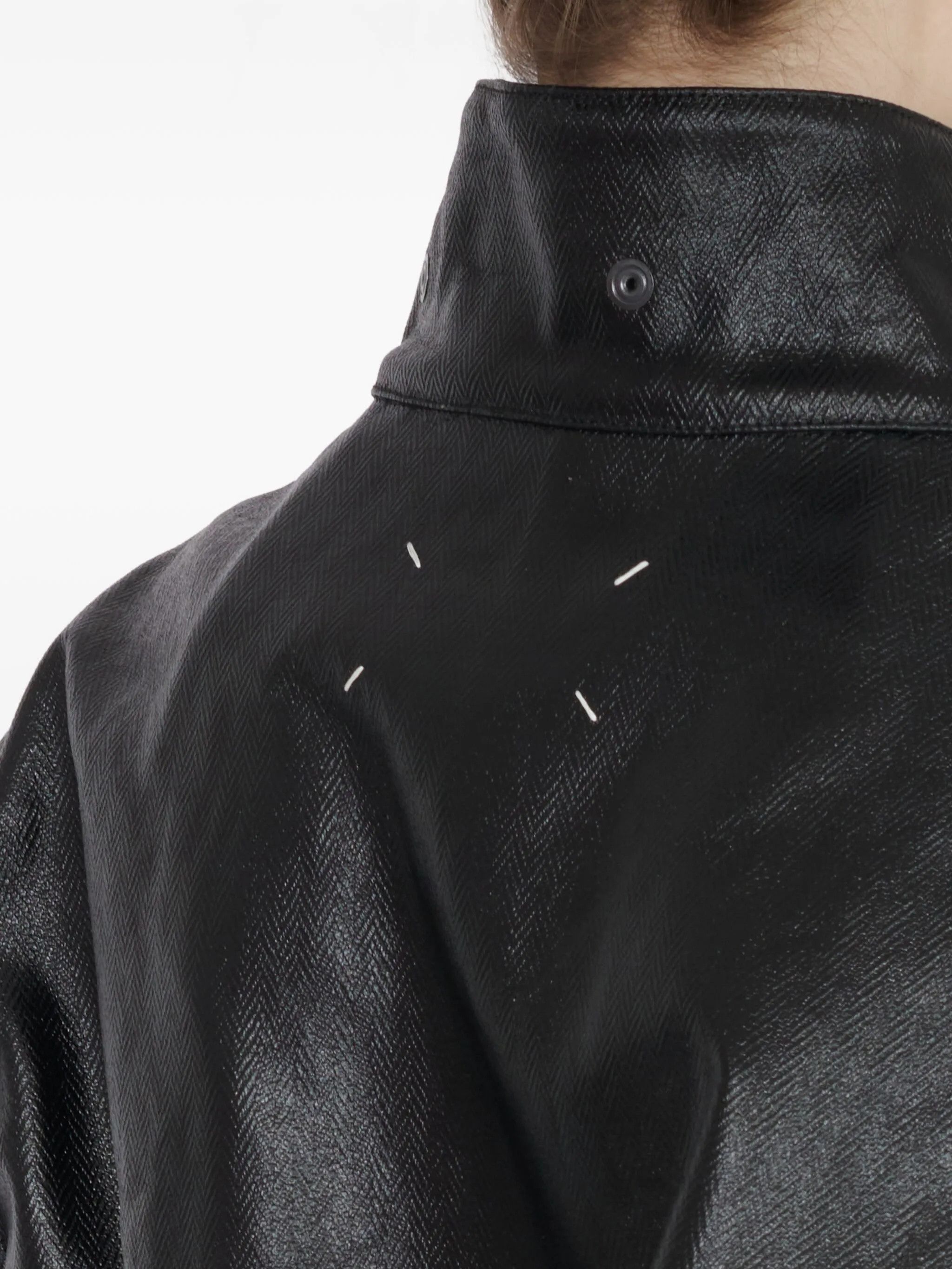 Maison Margiela o1w1db10526 Shiny Cotton Jacket in Black Size M / US 6-8 / IT 42-44 - 6 Thumbnail