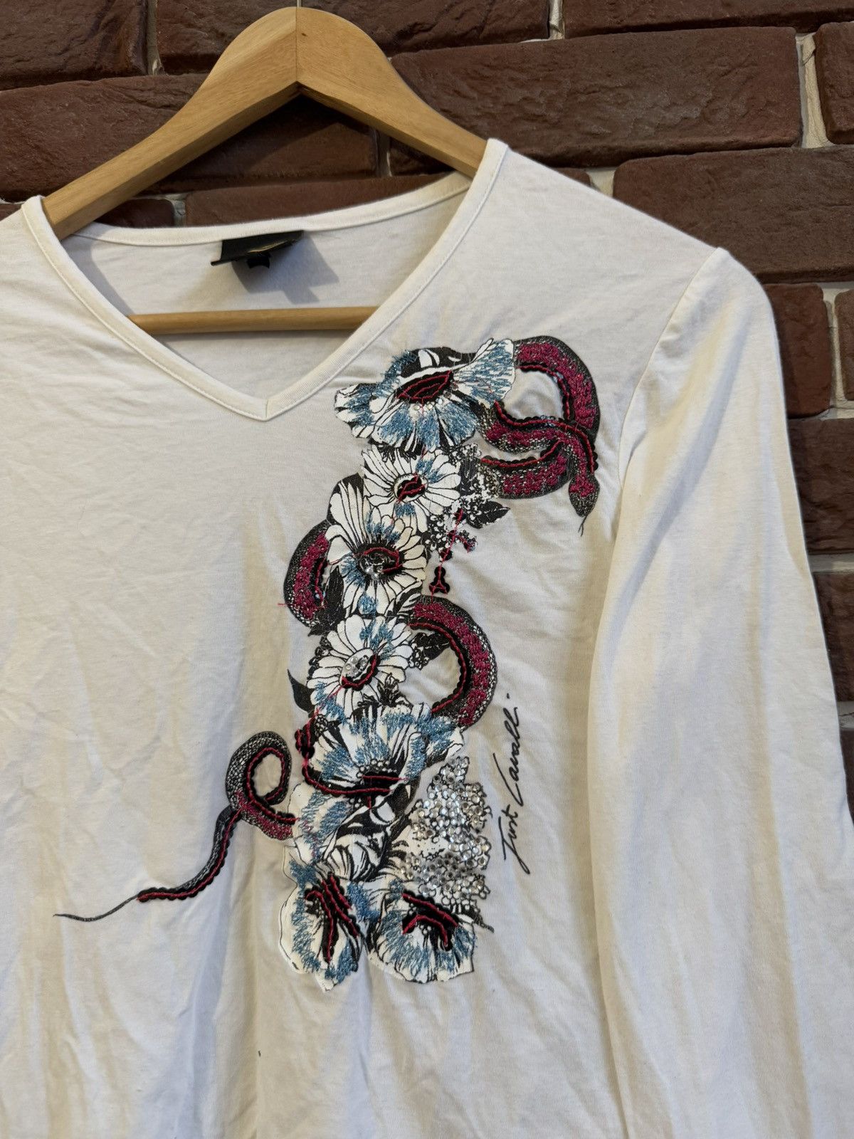 Just Cavalli Rare Just Cavalli Snake Flowers Longsleeve Shirt Designer S Size M / US 6-8 / IT 42-44 - 2 Thumbnail