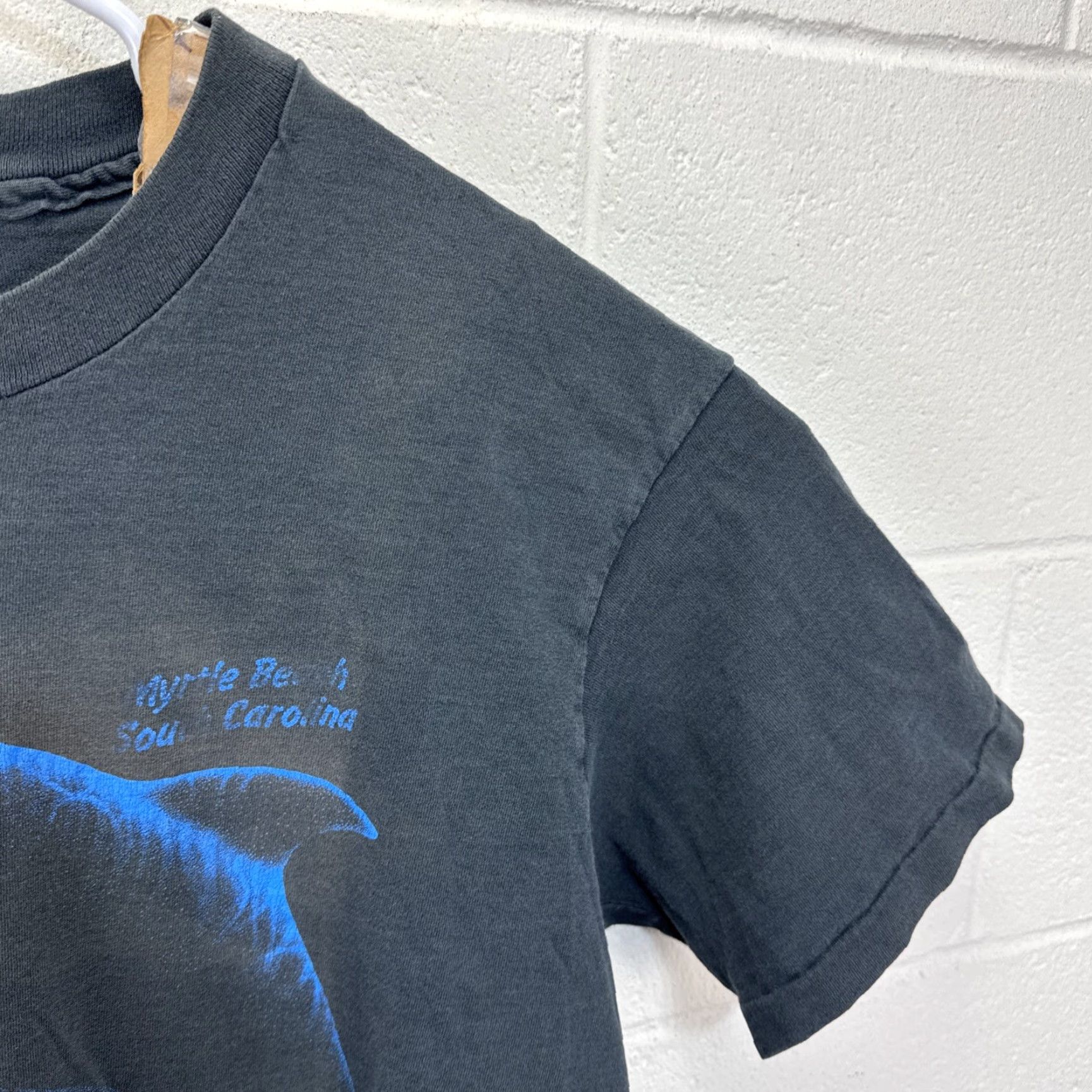 Vintage VINTAGE Myrtle Beach USA 90s Dolphin T-Shirt Large Black Cotton Crew Neck Short Sleeve Men Shirt Size US L / EU 52-54 / 3 - 6 Thumbnail