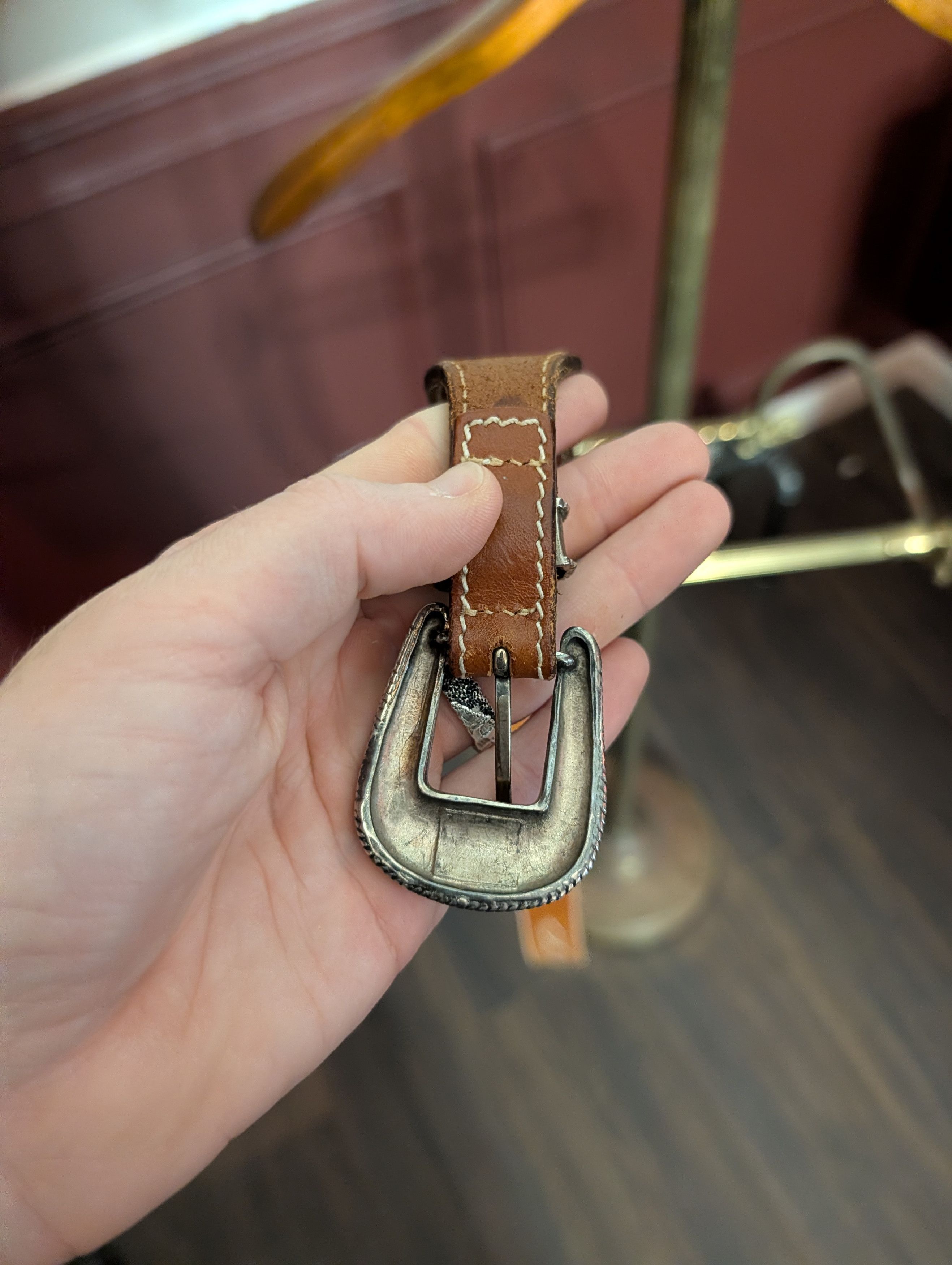 Charter Club JANE JUSTIN vtg Italian western embellished leather belt Size ONE SIZE - 6 Thumbnail