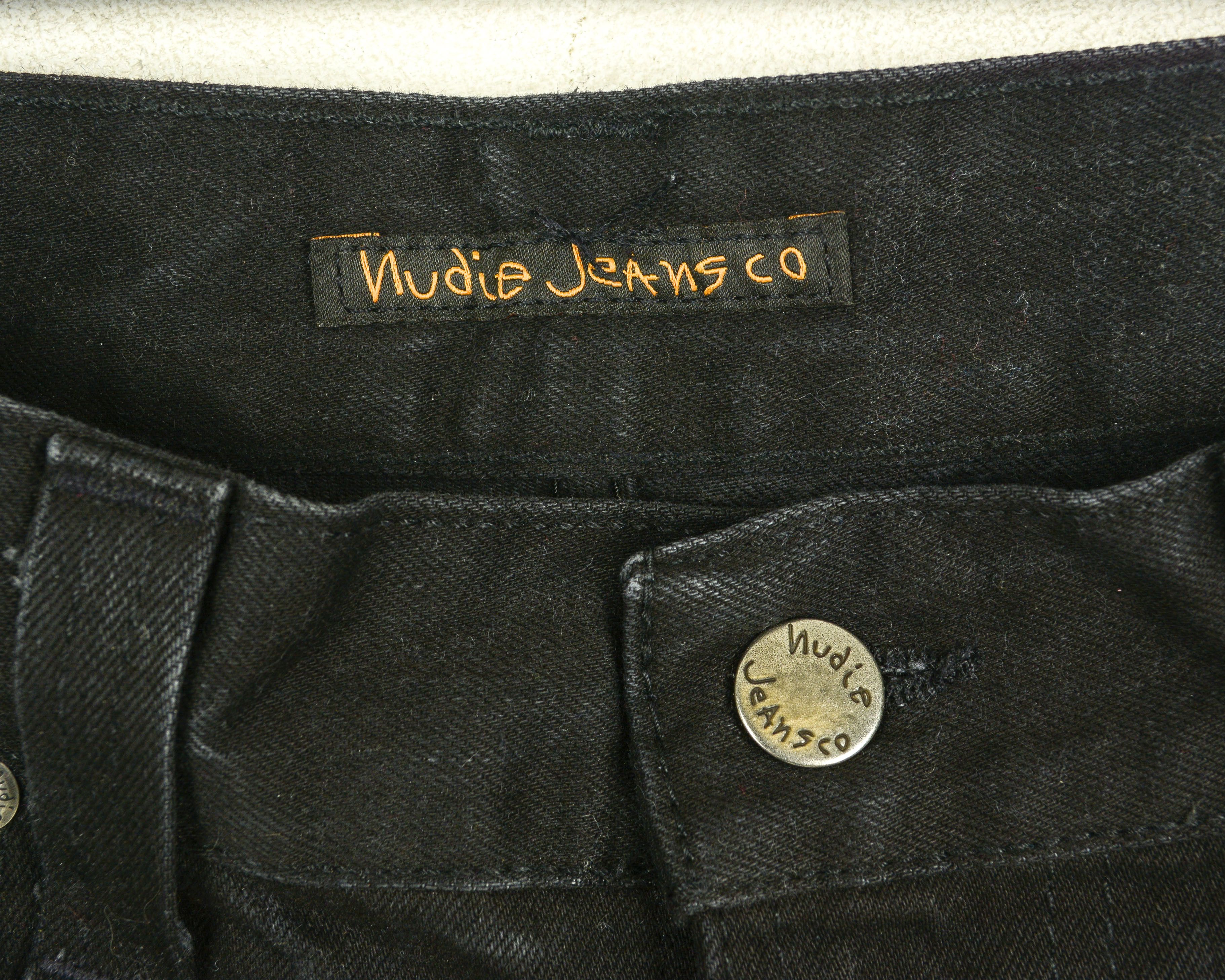 Nudie Jeans Slim Jim Black Twill W32 Slim Straight Fit Denim Dry Reg Size US 32 / EU 48 - 3 Thumbnail
