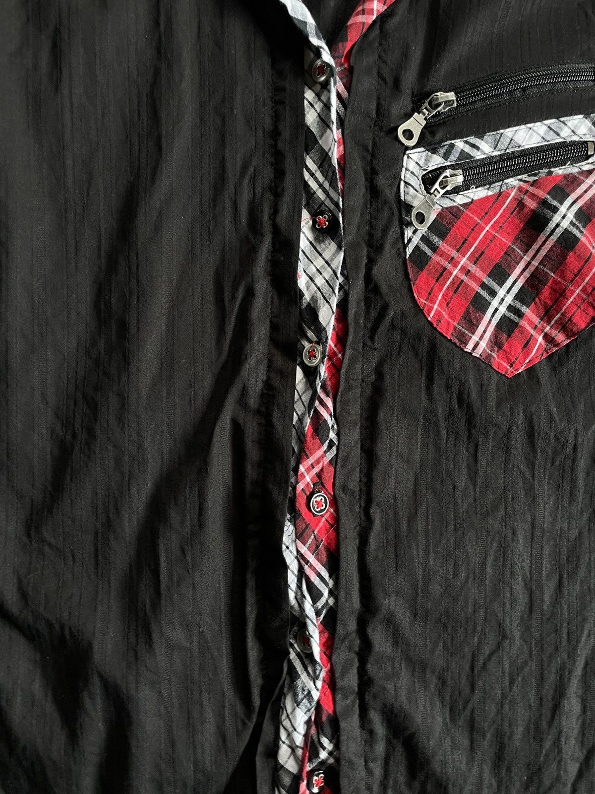 If Six Was Nine 2000s Japanese archive Vkei Layered Zip 3/4 Sleeve Shirts Size US S / EU 44-46 / 1 - 7 Thumbnail