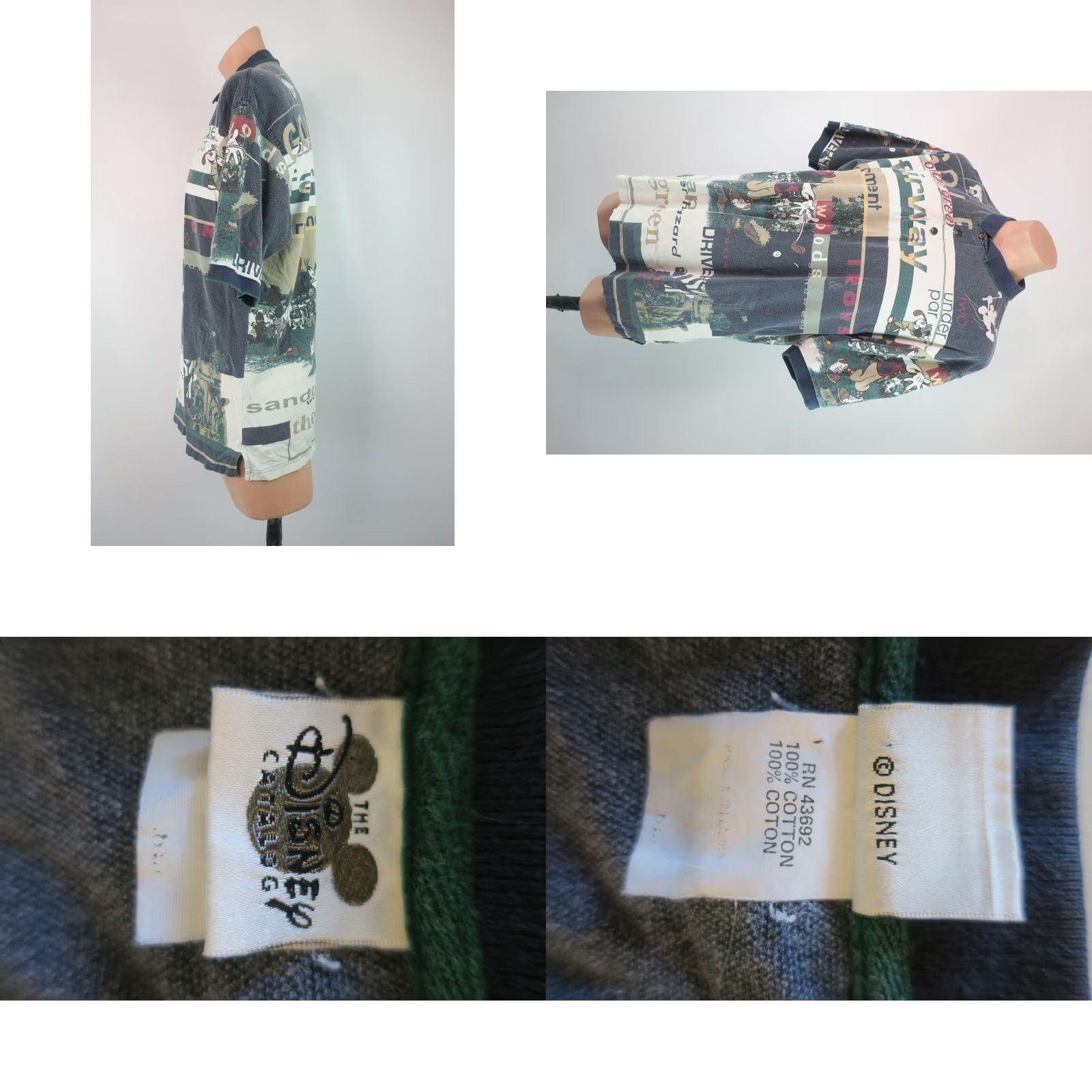 Disney VINTAGE Disney Mickey Mouse Donald Goofy All Over Print Polo Shirt XL Mens Golf Shirt Size US XL / EU 56 / 4 - 8 Thumbnail