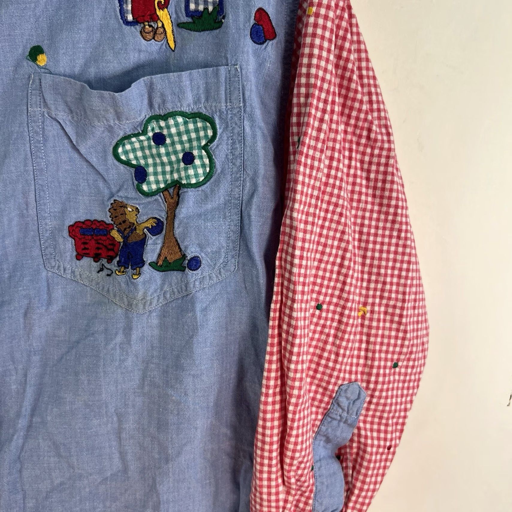 Vintage VINTAGE Peddler Sport Shirt Women M Denim Blue Hedgehog Embroidered Casual 90s Womens Size M / US 6-8 / IT 42-44 - 3 Thumbnail
