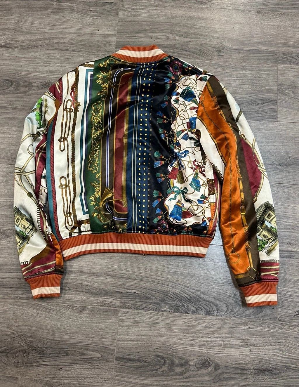 Amiri AMIRI scarf satin patchwork printed bomber jacket Size US L / EU 52-54 / 3 - 2 Thumbnail