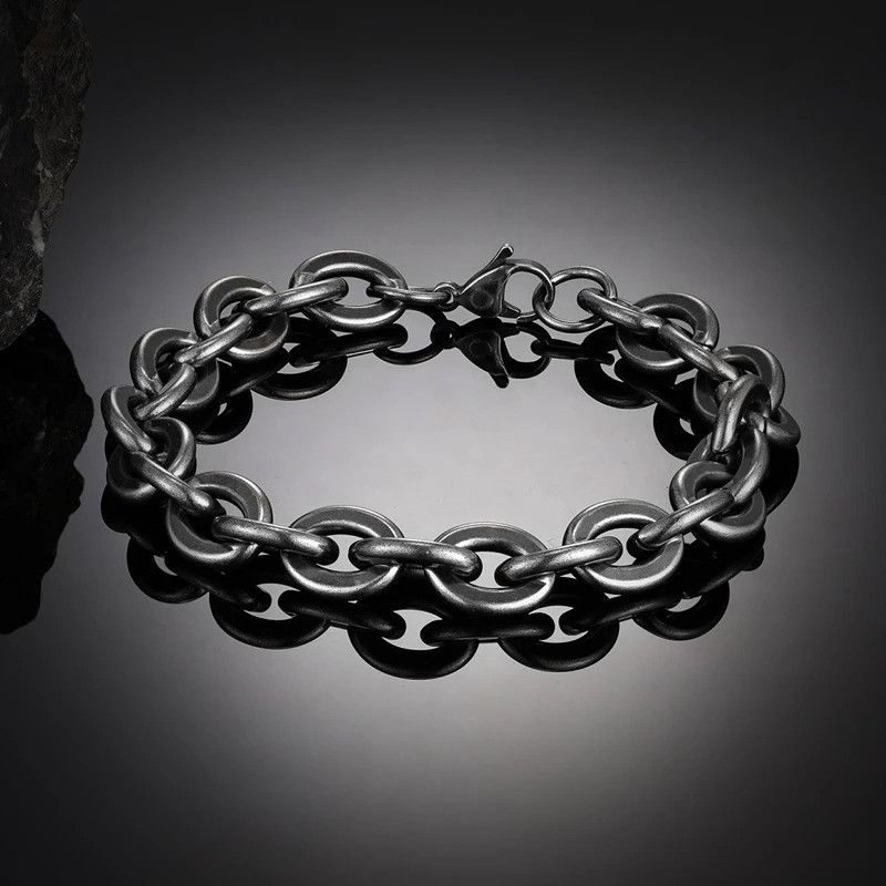 Other Vintage Oxidized Black Chain Bracelet Bangles Gift For Him Size ONE SIZE - 4 Thumbnail