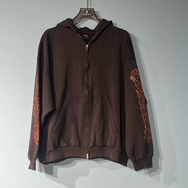 Balenciaga Black printed zip-up long sleeve sweatshirt 2505