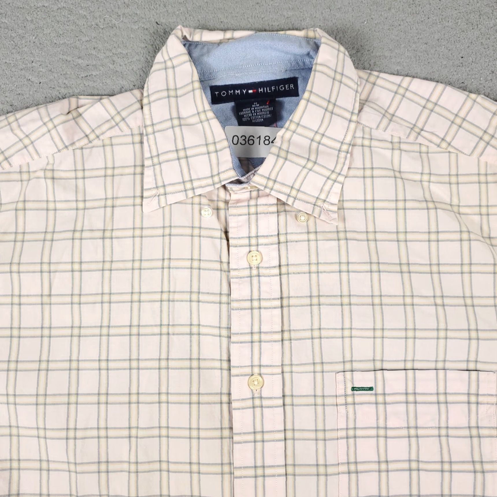 Tommy Hilfiger Tommy Hilfiger Men's Medium Beige Plaid Button-Up Shirt - Short Sleeve Casual Wear Size US M / EU 48-50 / 2 - 2 Thumbnail