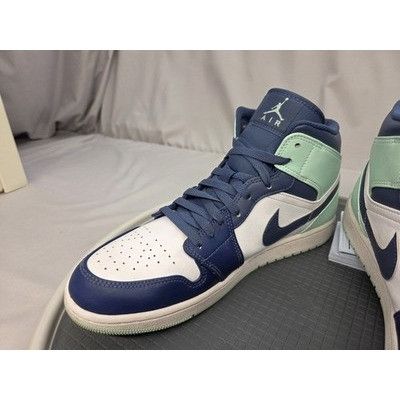 Nike Nike Air Jordan 1 Mid Blue Mint Mystic Navy White 554724-413 Size US 11.5 / EU 44-45 - 3 Thumbnail