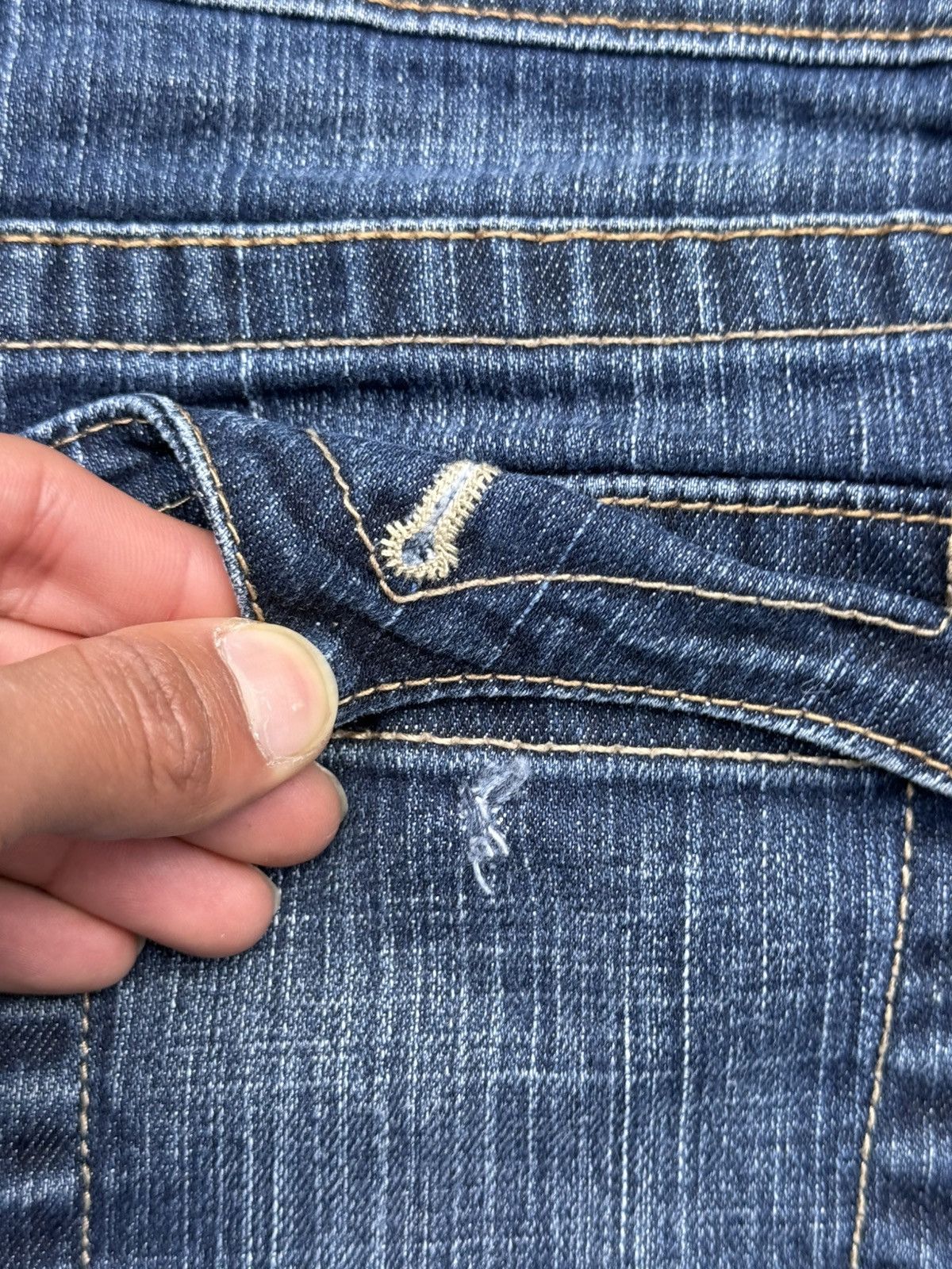 Jordache Vtg Jordache Bootcut Faded Dark Blue Jeans Y2K Size 30" / US 8 / IT 44 - 5 Thumbnail
