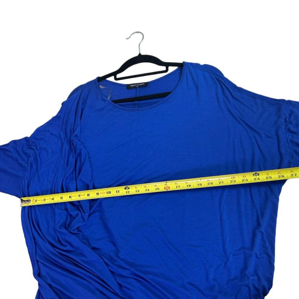 Designer Fashion To Figure l Cobalt Blue Dolman Drape Sleeve Top 3X Size 3XL / US 20-22 - 8 Thumbnail