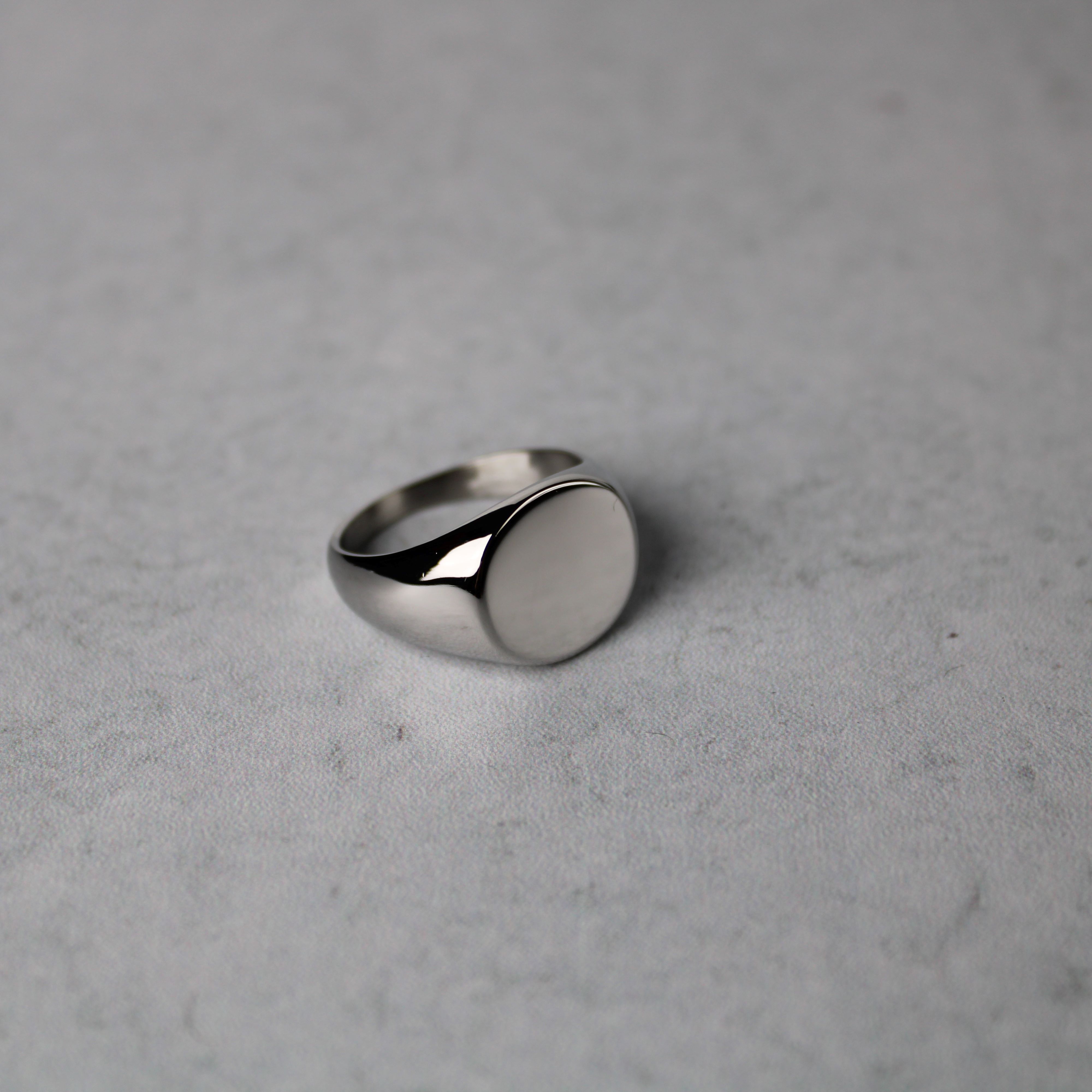 Jewelry Silver Oval Signet Ring size 7-12 Size ONE SIZE - 2 Thumbnail