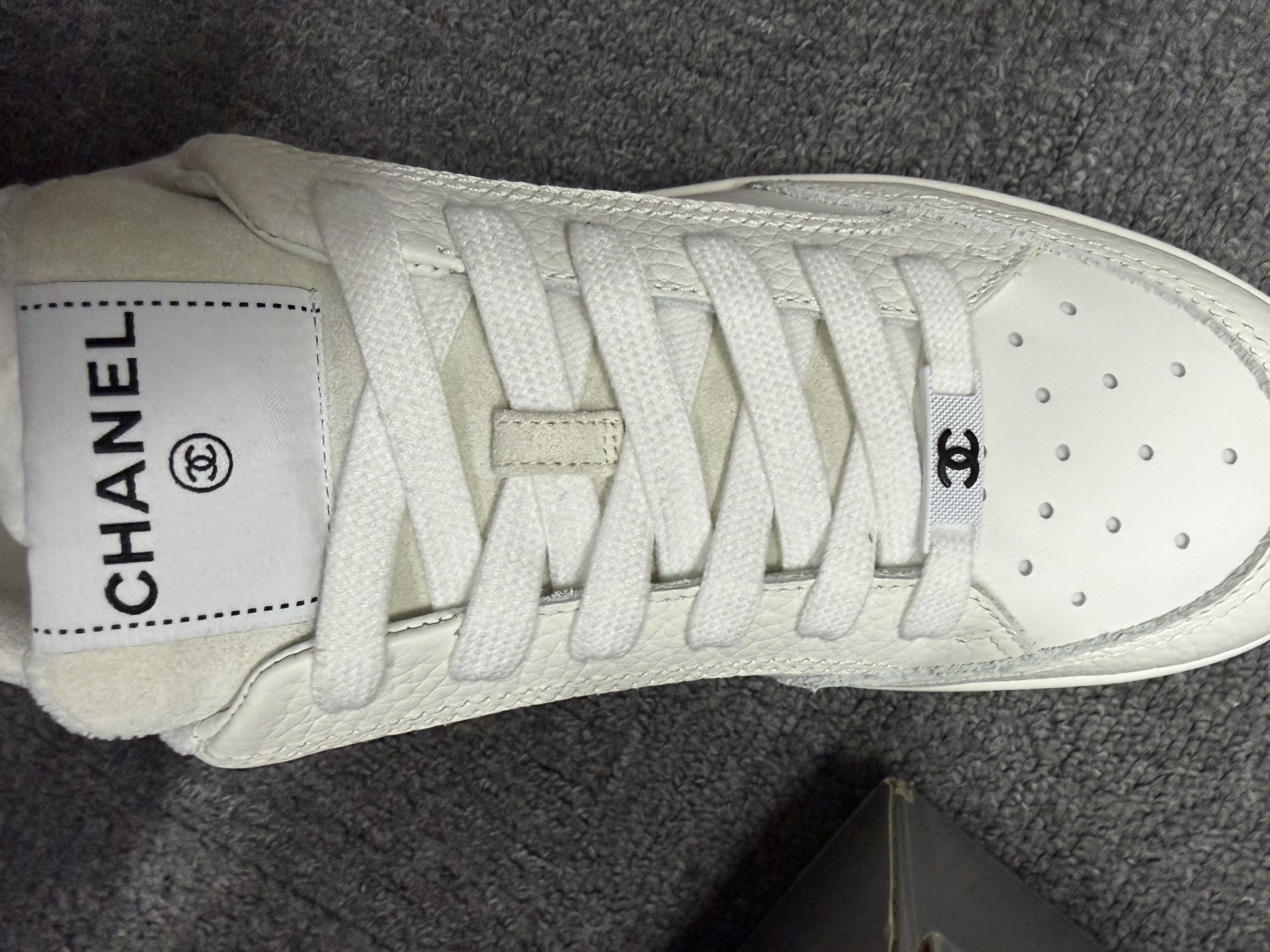 Chanel Chanel White Perforated Leather Low Top Sneakers Size US 9 / EU 42 - 9 Thumbnail