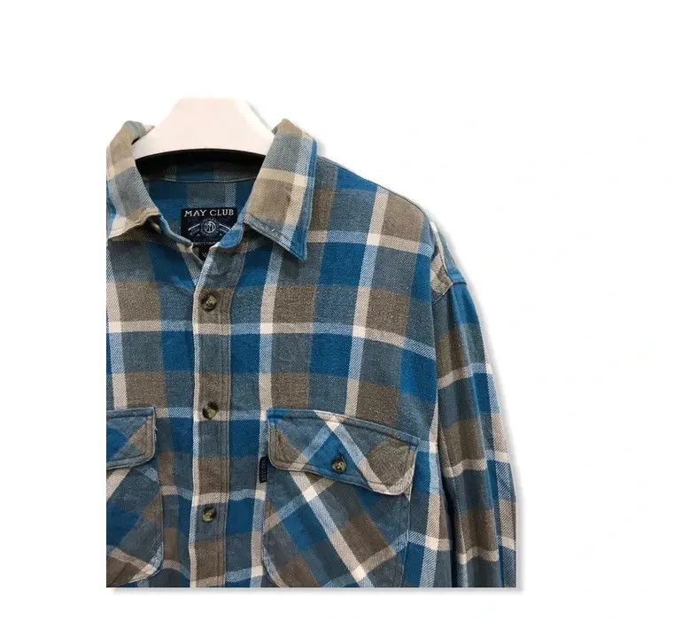 Flannel × Vintage Vintage May Club Plaid Tartan Flannel Shirt 👕 Size US M / EU 48-50 / 2 - 2 Thumbnail