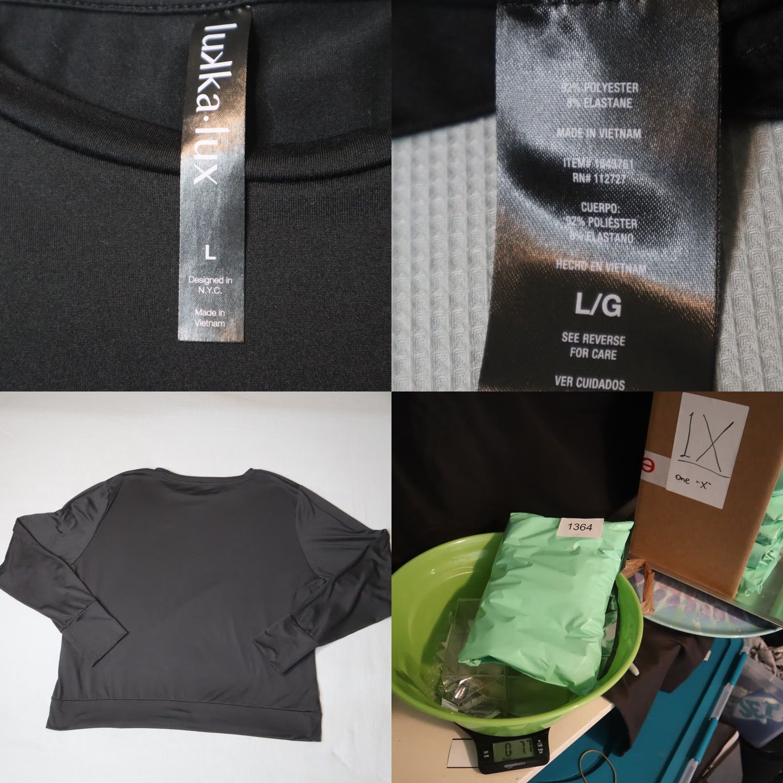 Flux Lukka Lux Long Sleeve Shirt Womens Large Black Activewear Top Pullover Stretch Size L / US 10 / IT 46 - 8 Thumbnail