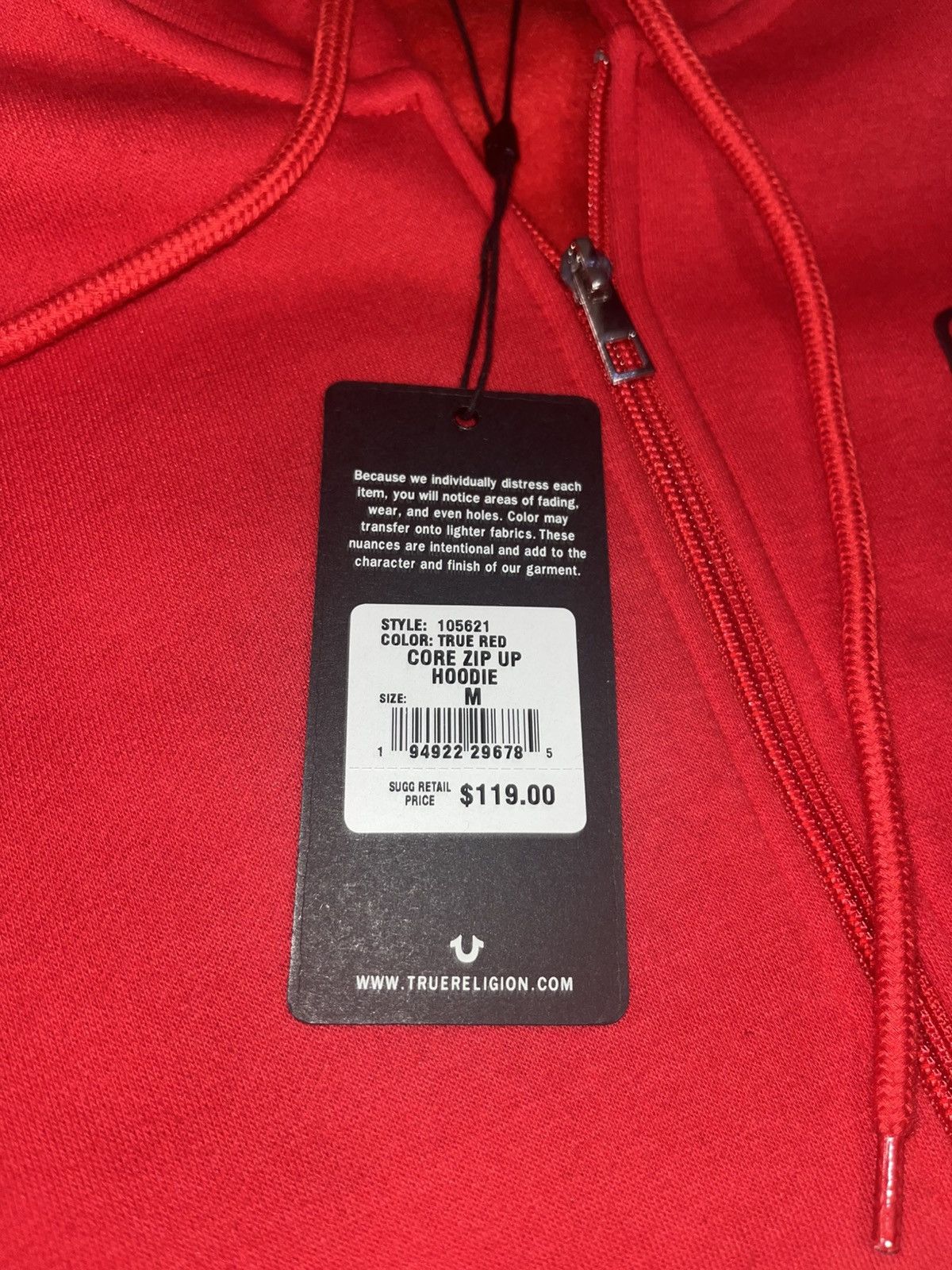 True Religion True Religion Y2k Men’s Red Zip-Up Hoodie Medium Size US L / EU 52-54 / 3 - 3 Thumbnail